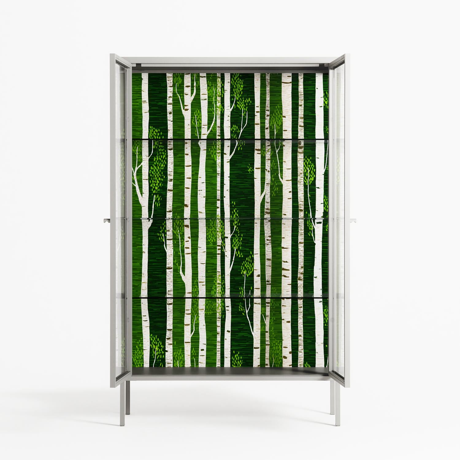 Björkskog - Cabinet - Nur Rydberg - Chalk - Clear glass