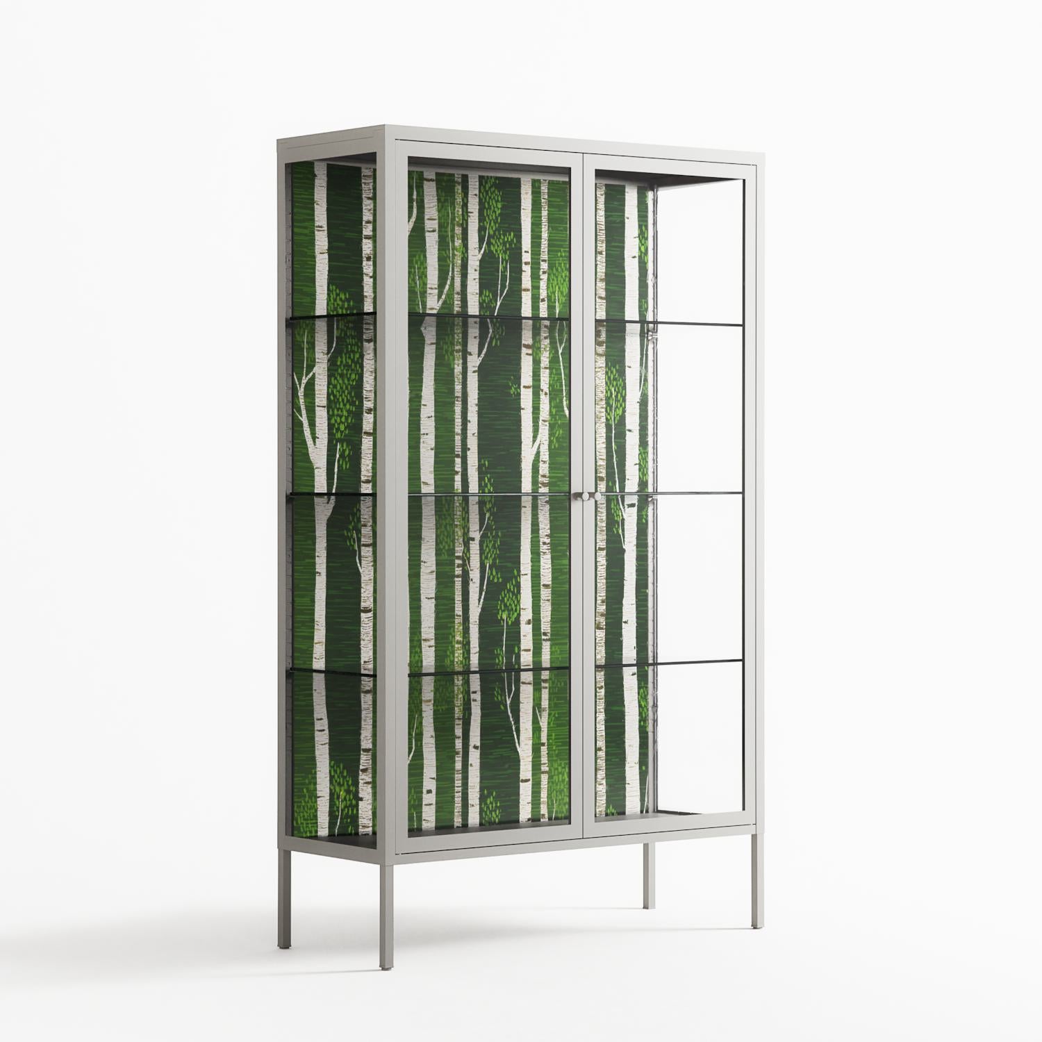 Björkskog - Cabinet - Nur Rydberg - Chalk - Clear glass
