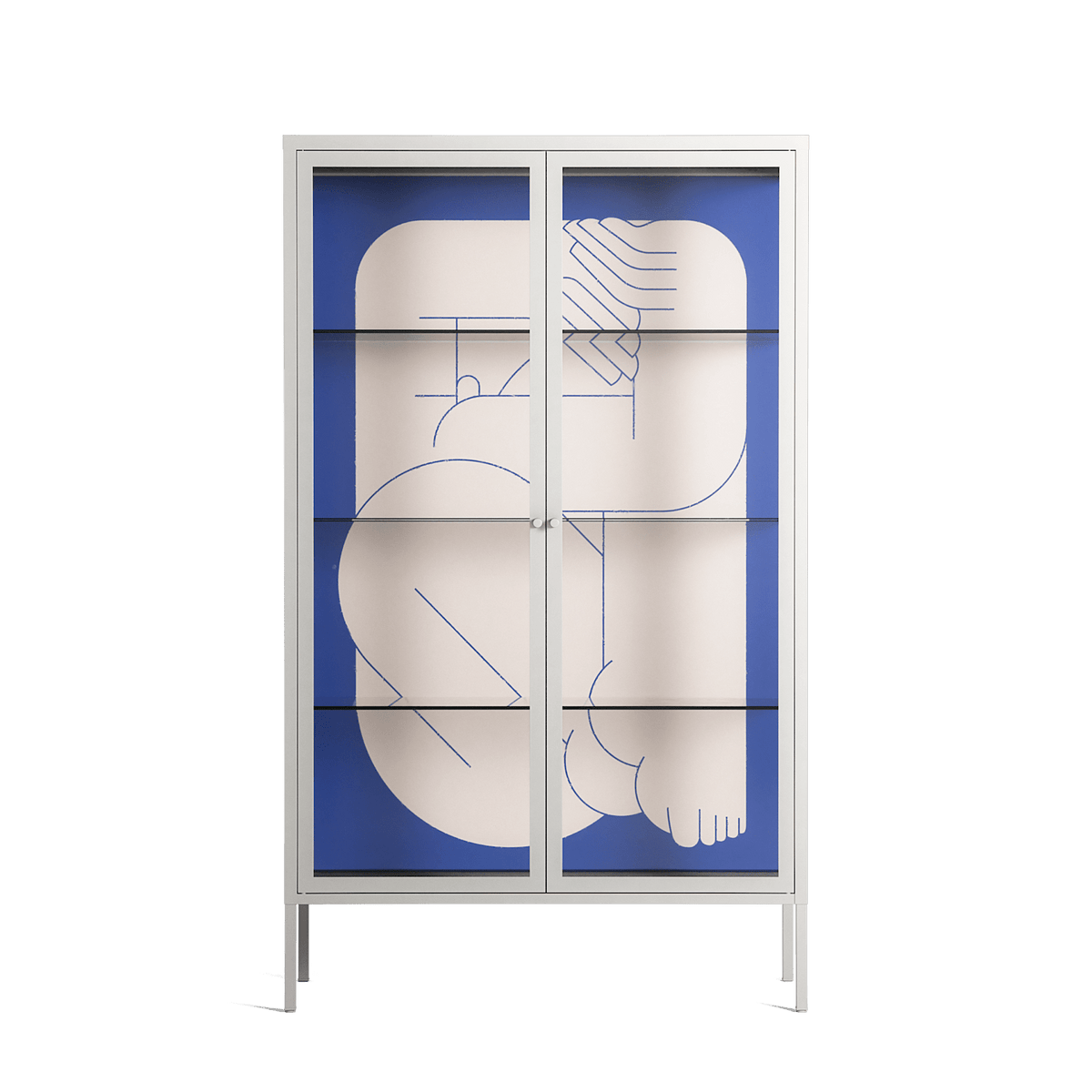 Good Bye - Cabinet - Andrea Devia-Nuño - Chalk - Clear glass