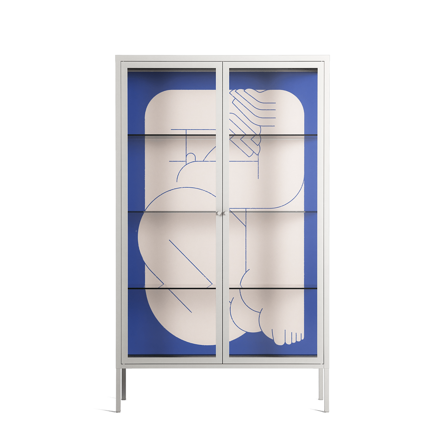 Good Bye - Cabinet - Andrea Devia-Nuño - Chalk - Clear glass