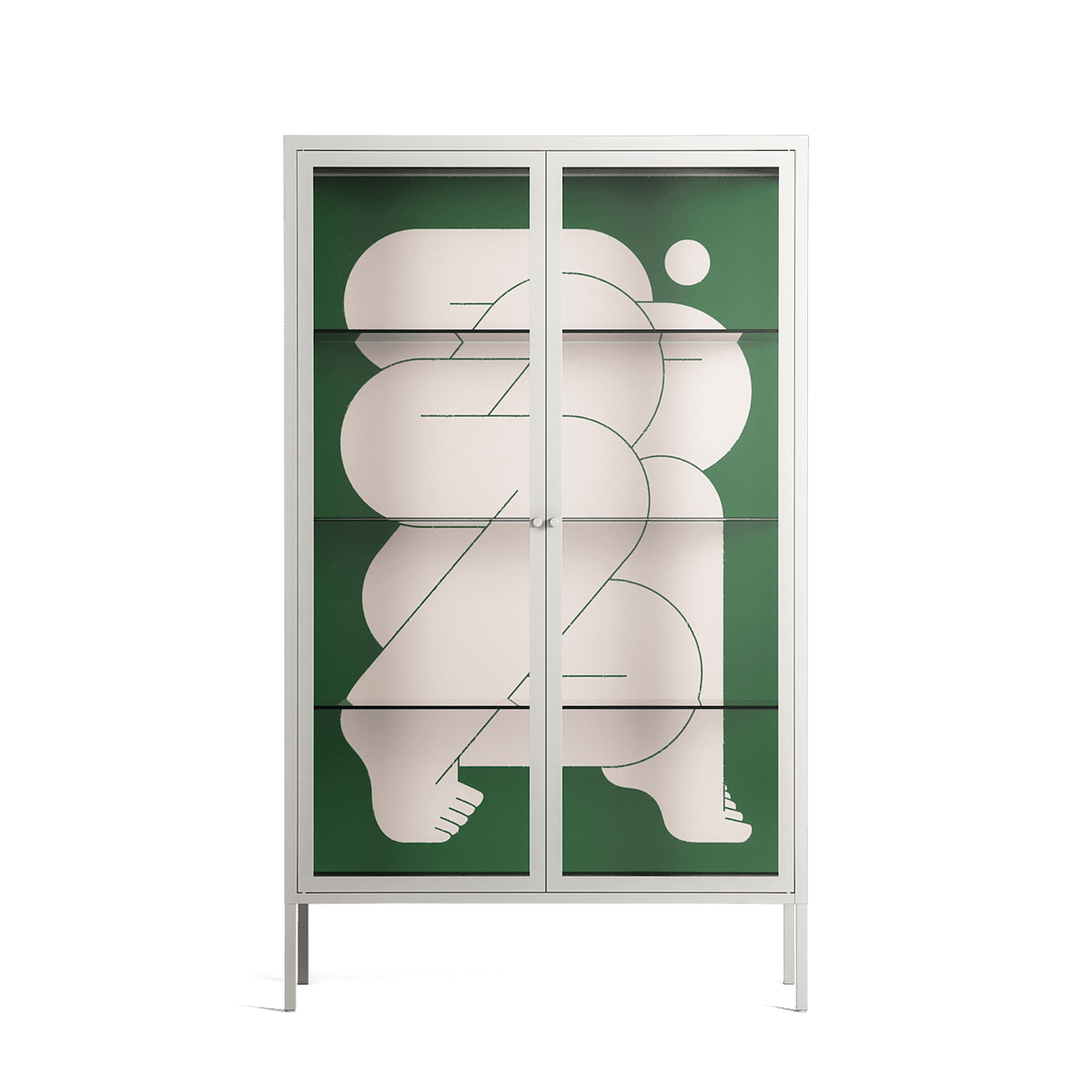 Carry - Cabinet - Andrea Devia-Nuño - Chalk - Clear glass