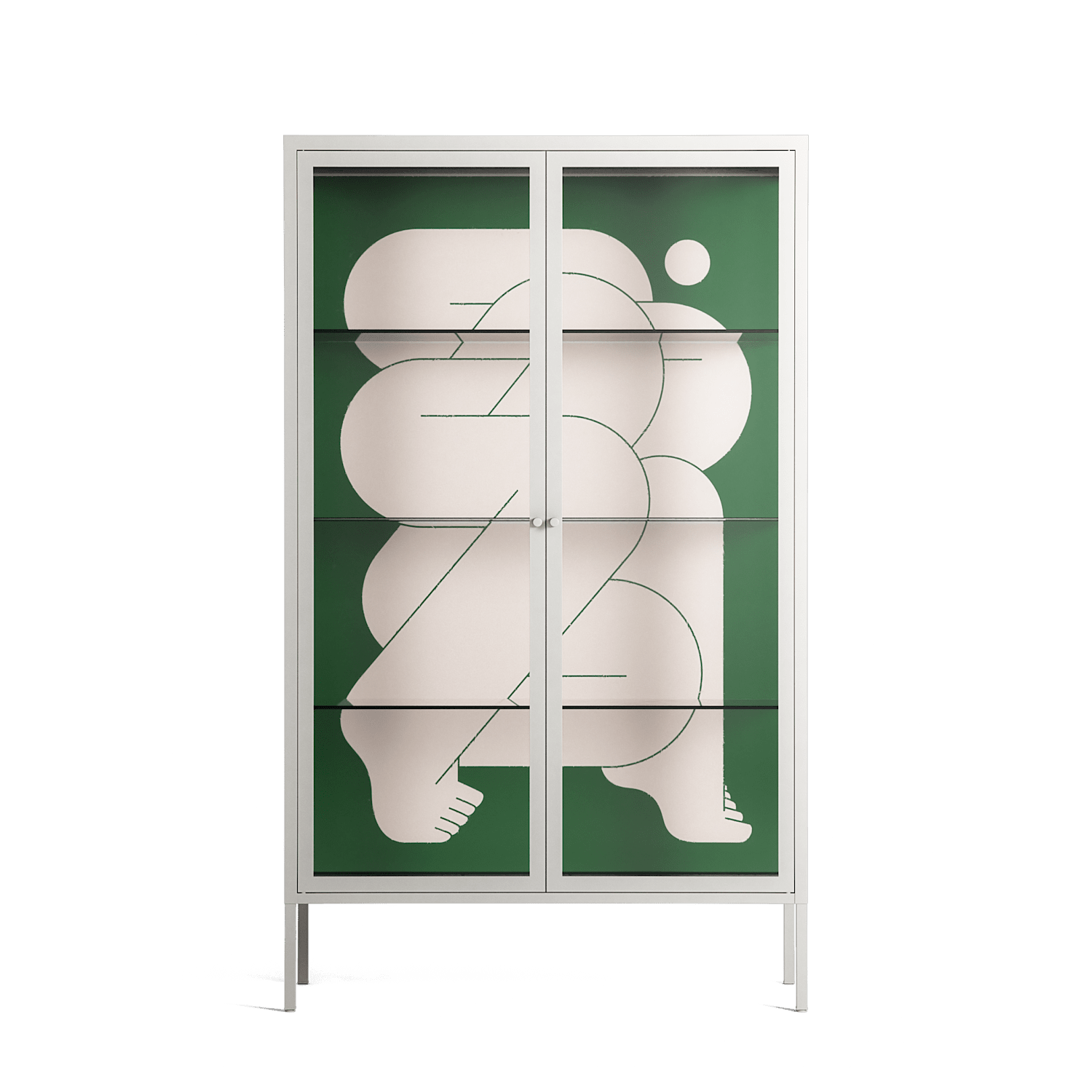 Carry - Cabinet - Andrea Devia-Nuño - Chalk - Clear glass