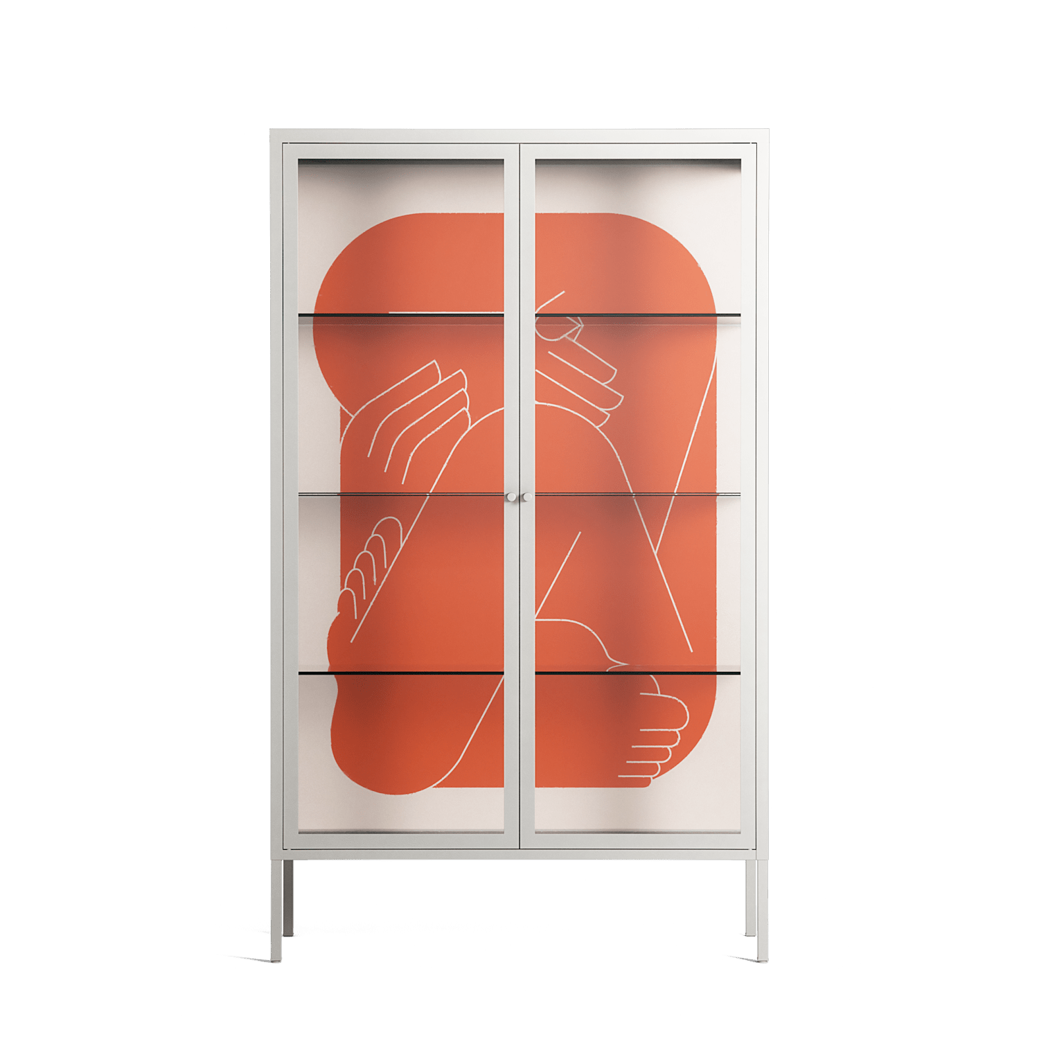 Keep - Cabinet - Andrea Devia-Nuño - Chalk - Clear glass