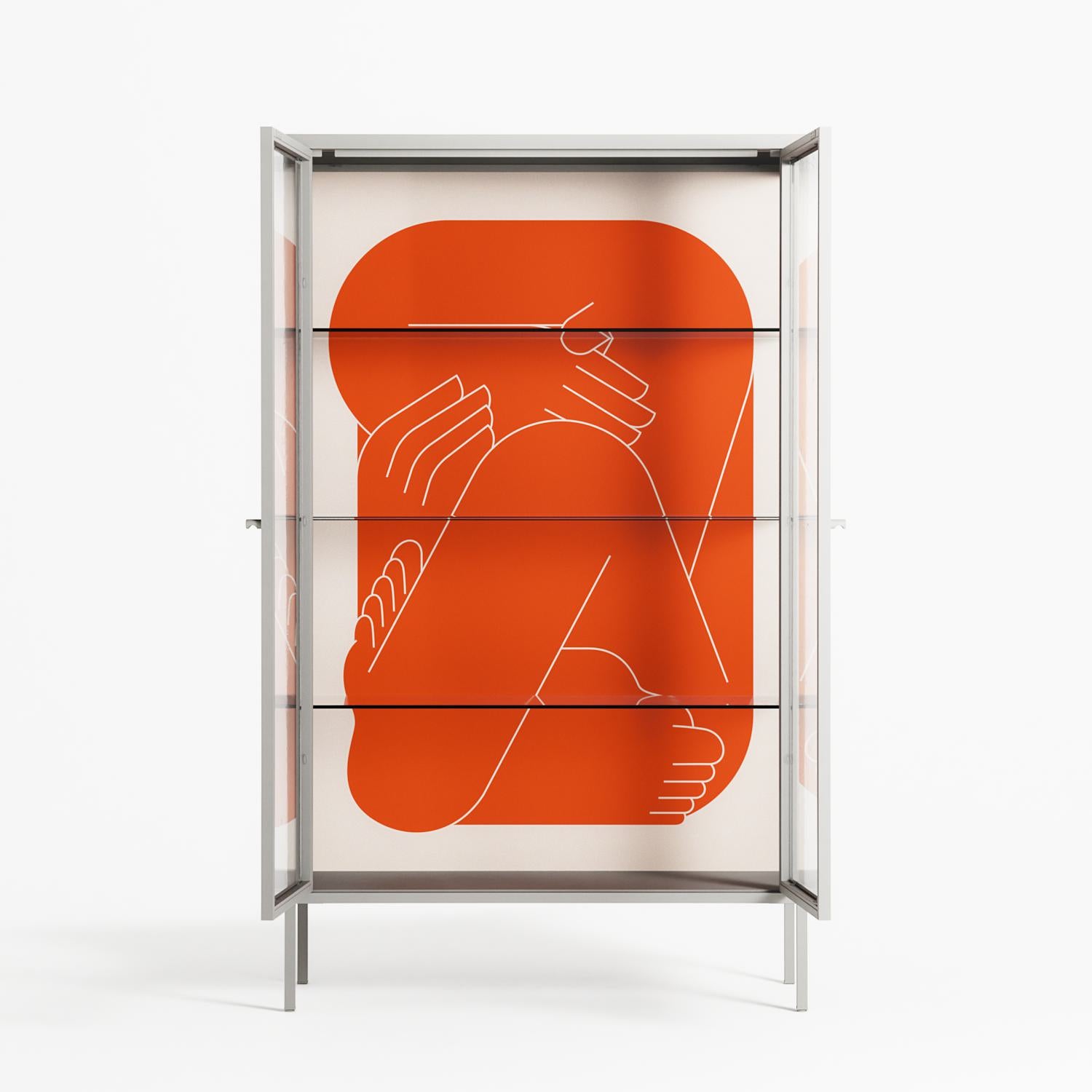 Keep - Cabinet - Andrea Devia-Nuño - Chalk - Clear glass