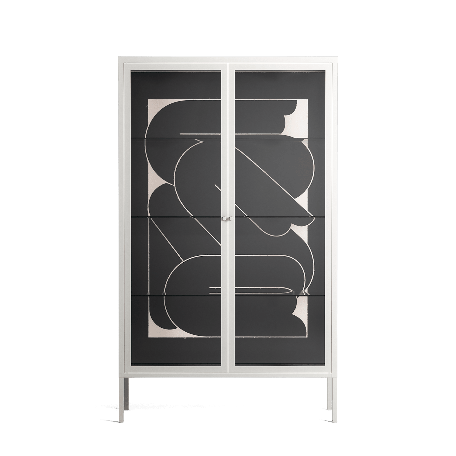 Love Flow - Cabinet - Andrea Devia-Nuño - Chalk - Clear glass