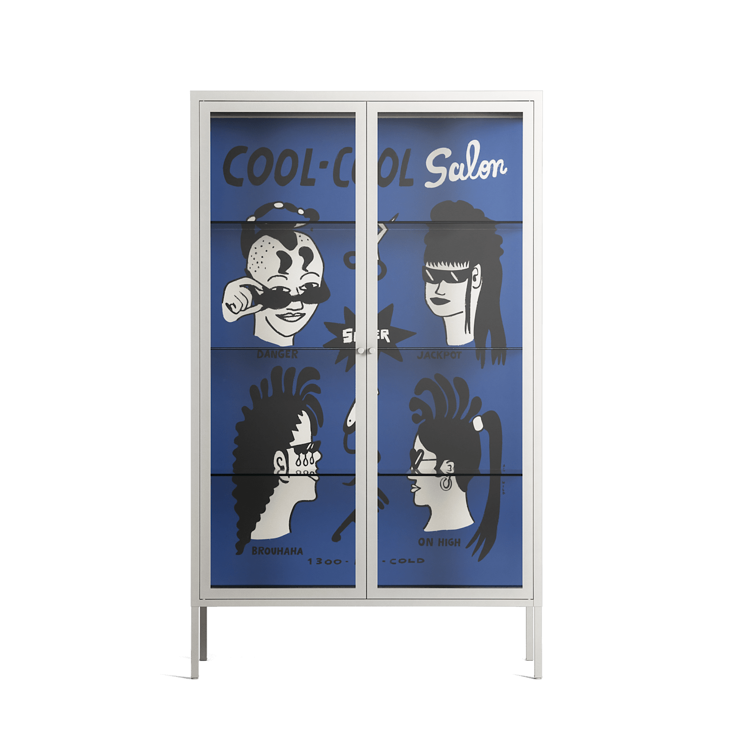 Cool Cool Salon Blue - Cabinet - Aley Wild - Antracite - Clear glass