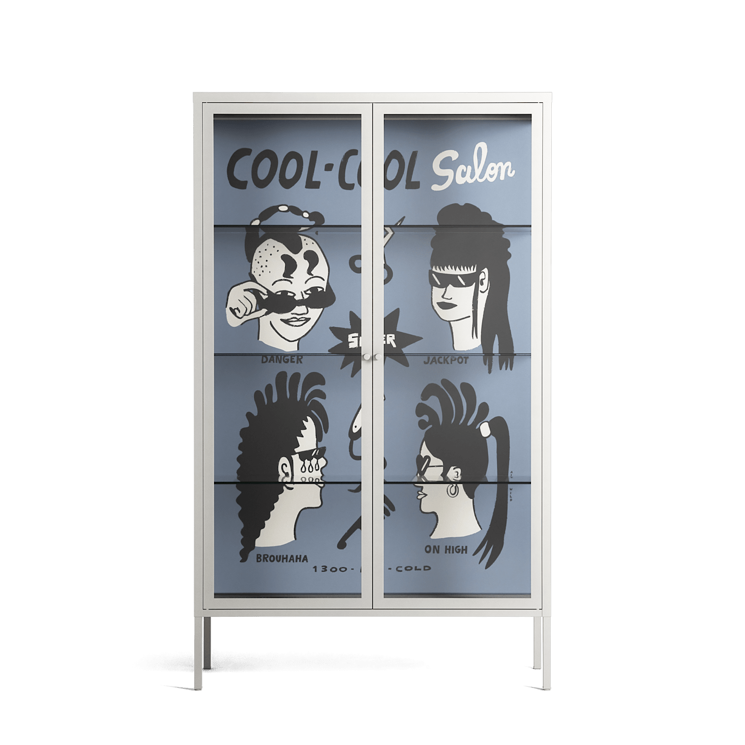 Cool Cool Salon Grey - Cabinet - Aley Wild - Chalk - Clear glass