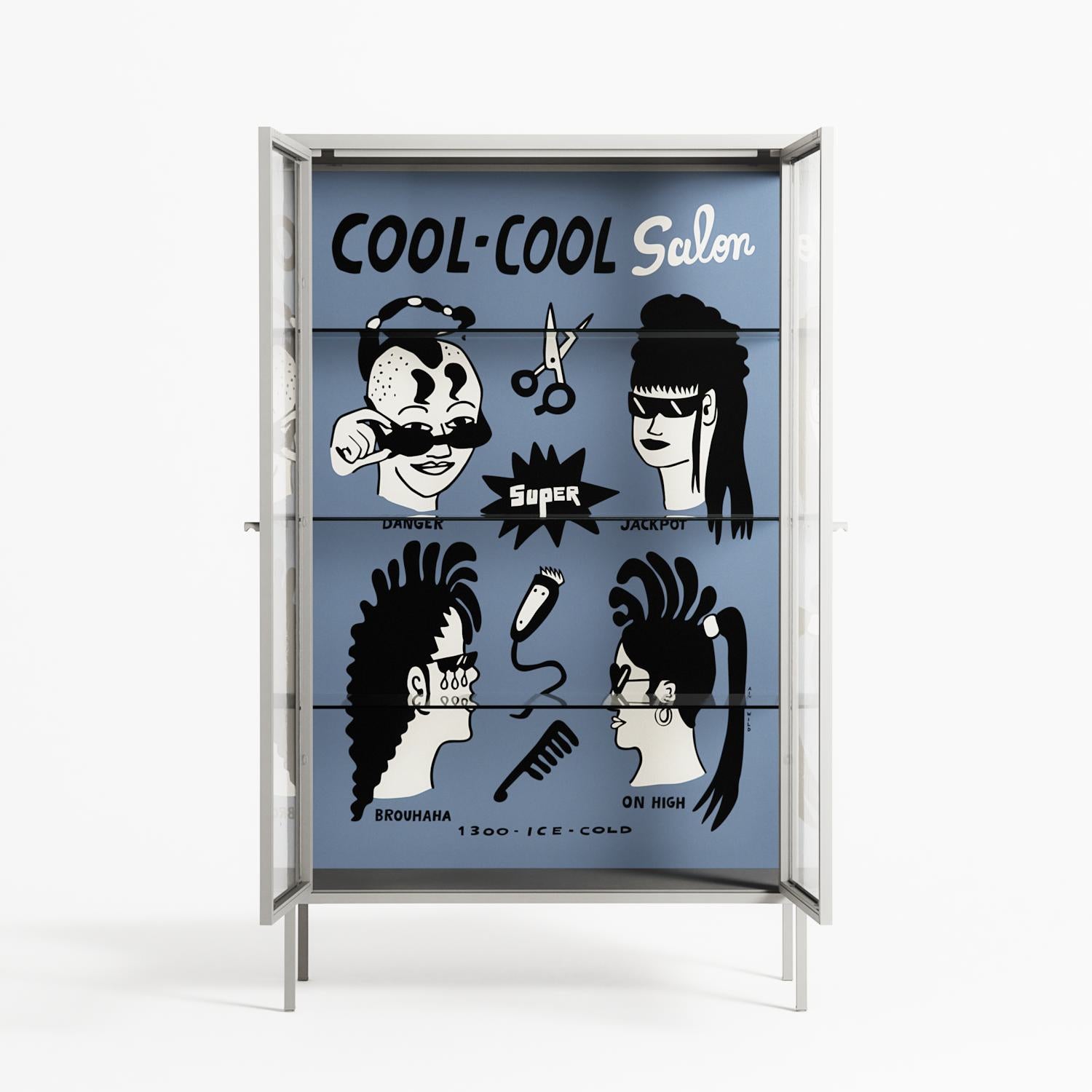 Cool Cool Salon Grey - Cabinet - Aley Wild - Chalk - Clear glass