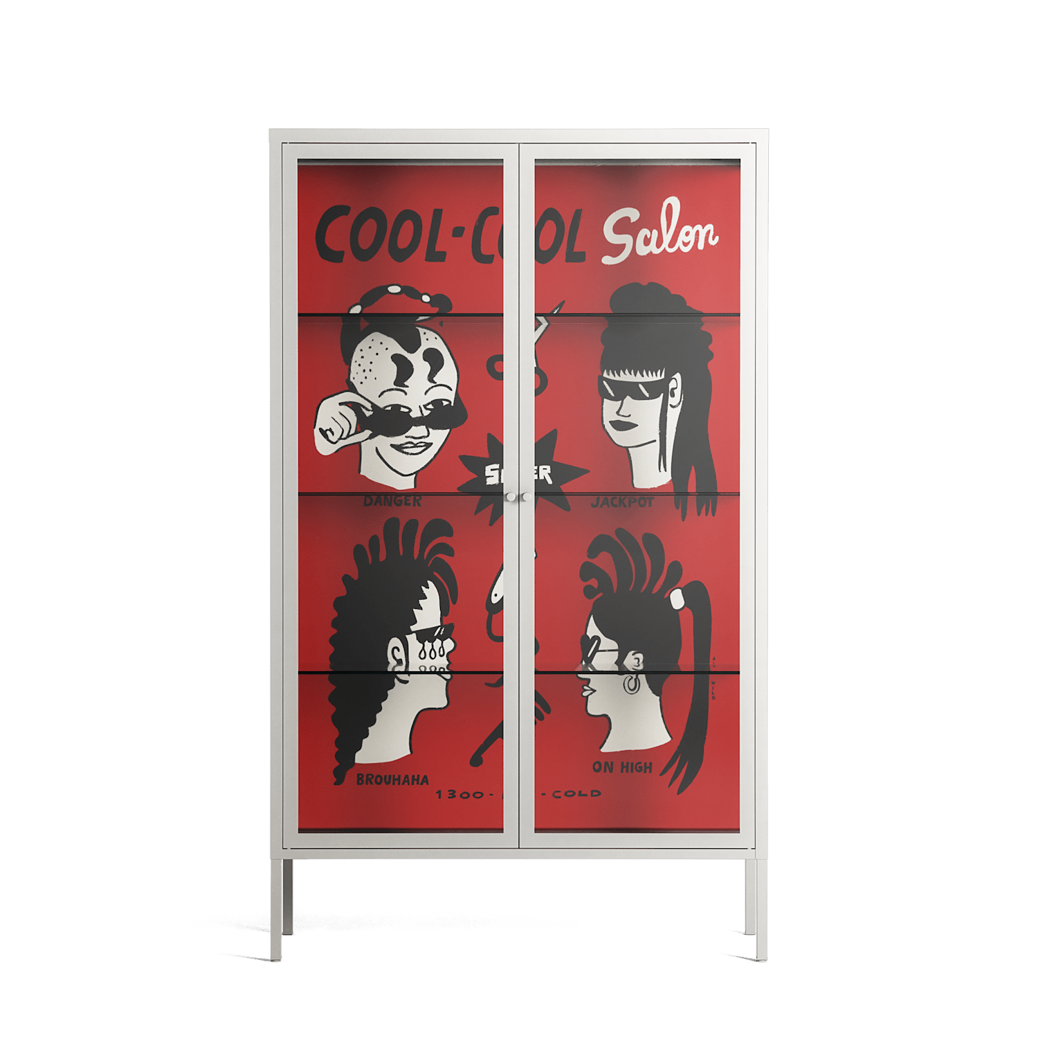 Cool Cool Salon Red - Cabinet - Aley Wild - Chalk - Clear glass