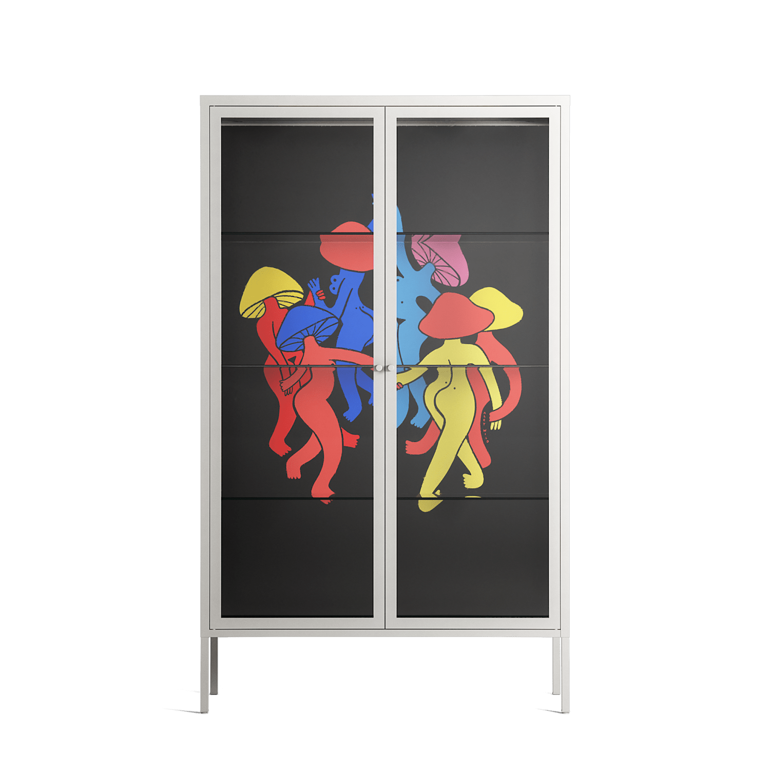 Mushroom Dance Multi - Cabinet - Aley Wild - Chalk - Clear glass