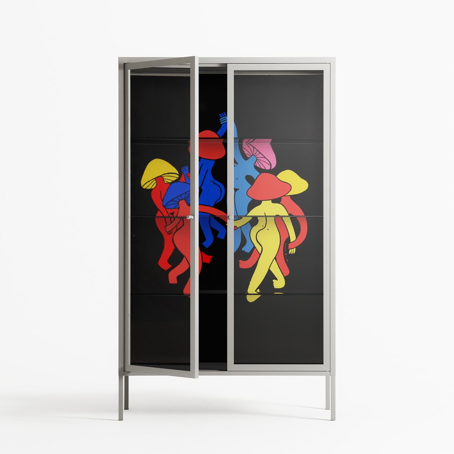 Mushroom Dance Multi - Cabinet - Aley Wild - Chalk - Clear glass