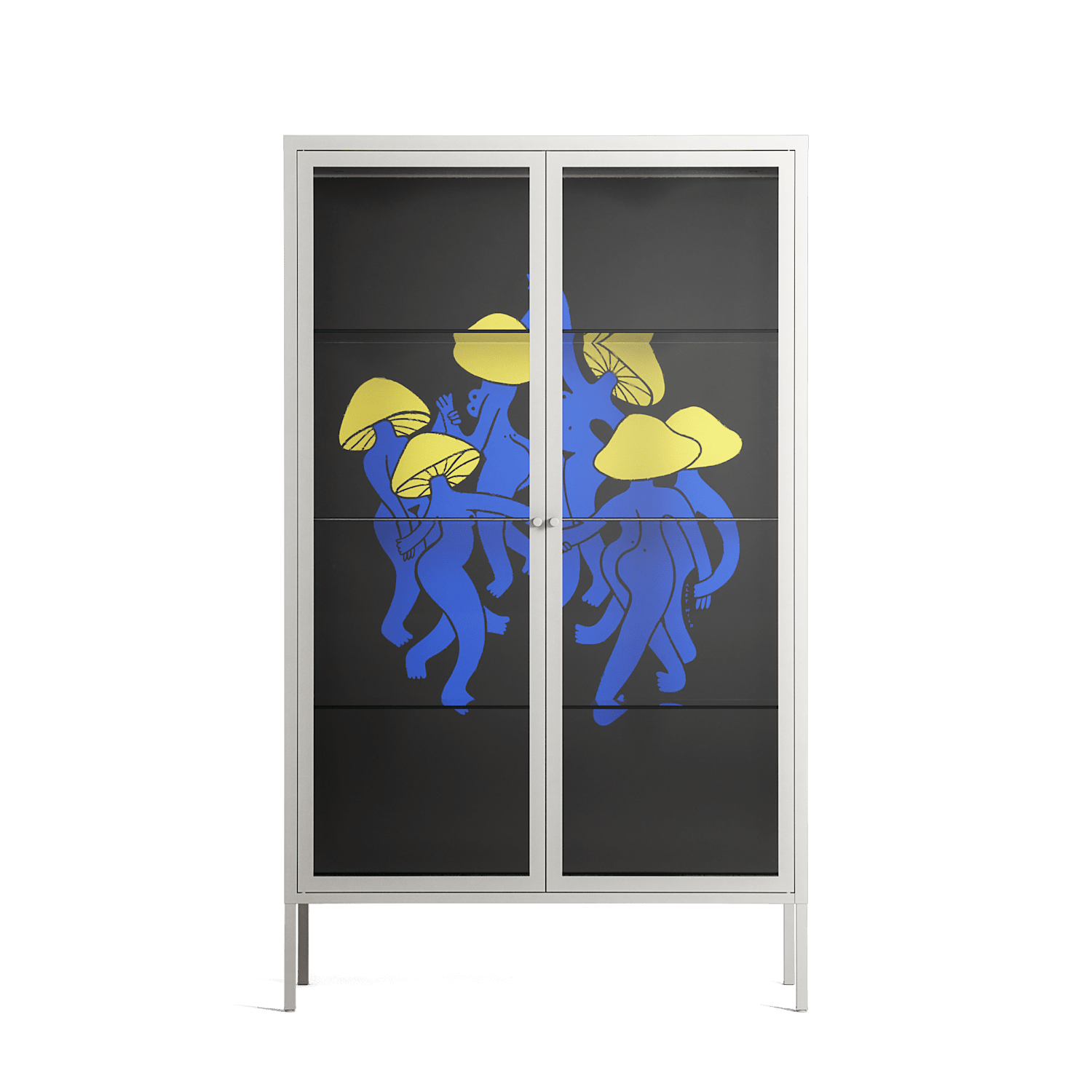 Mushroom Dance Blue - Cabinet - Aley Wild - Chalk - Clear glass
