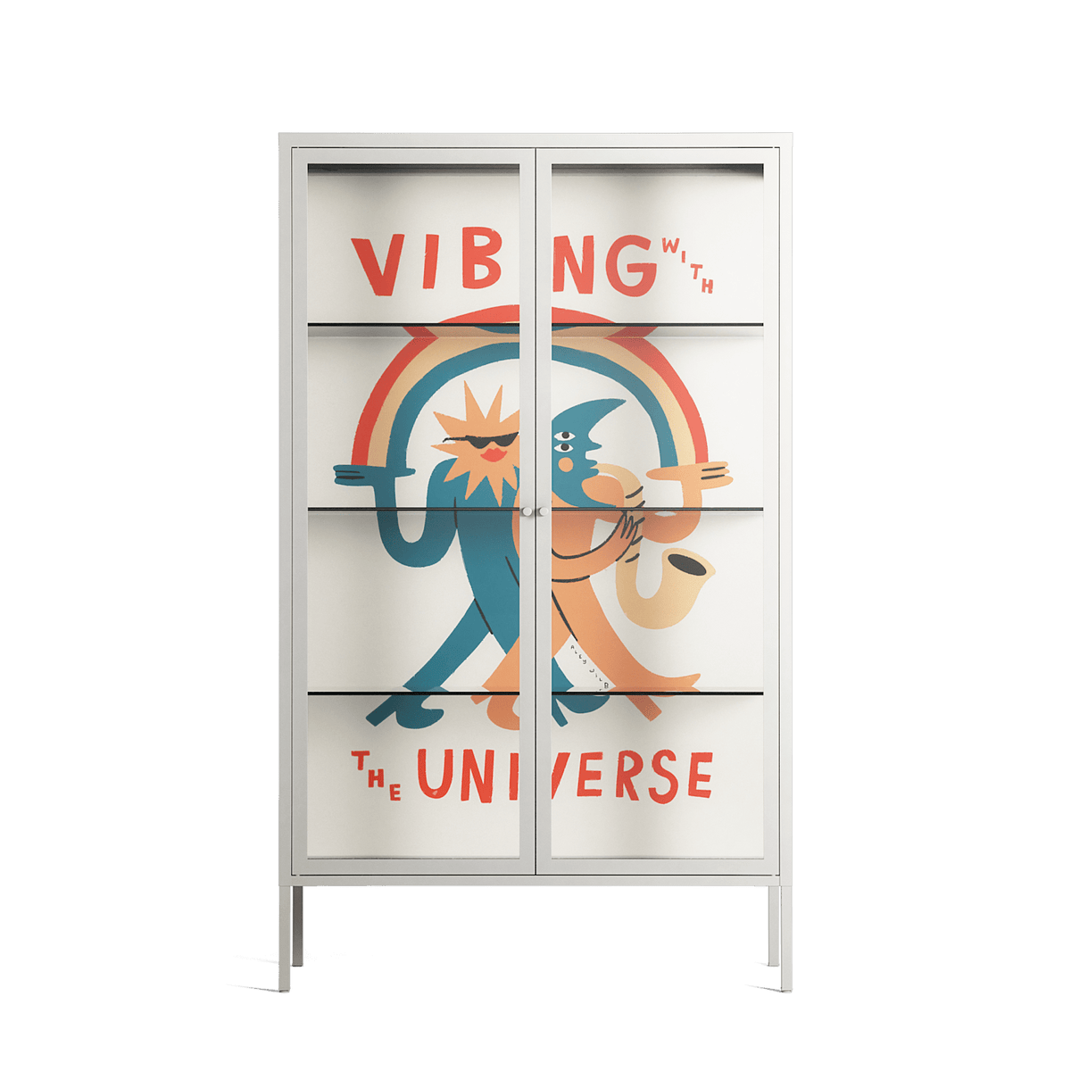 Vibing With The Universe - Cabinet - Aley Wild - Chalk - Clear glass