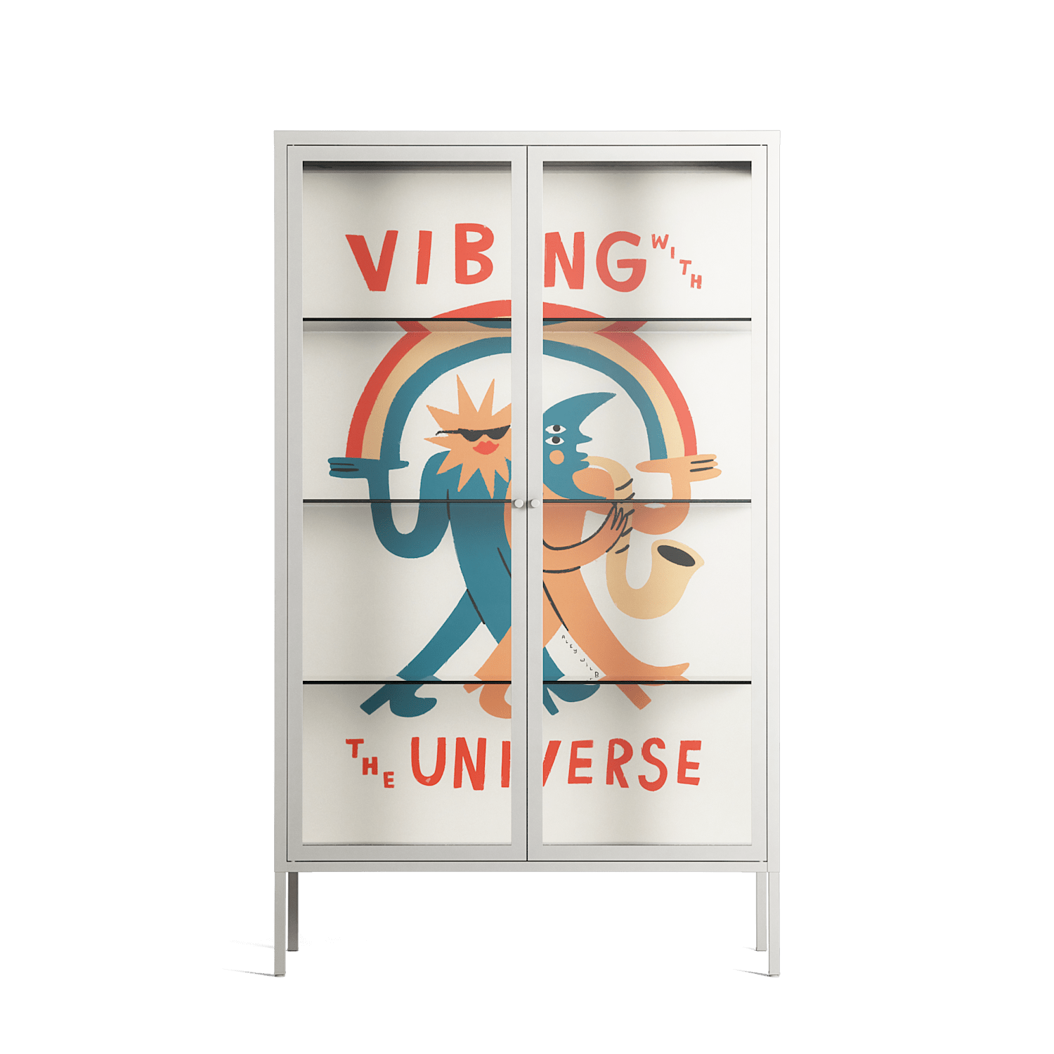 Vibing With The Universe - Cabinet - Aley Wild - Chalk - Clear glass
