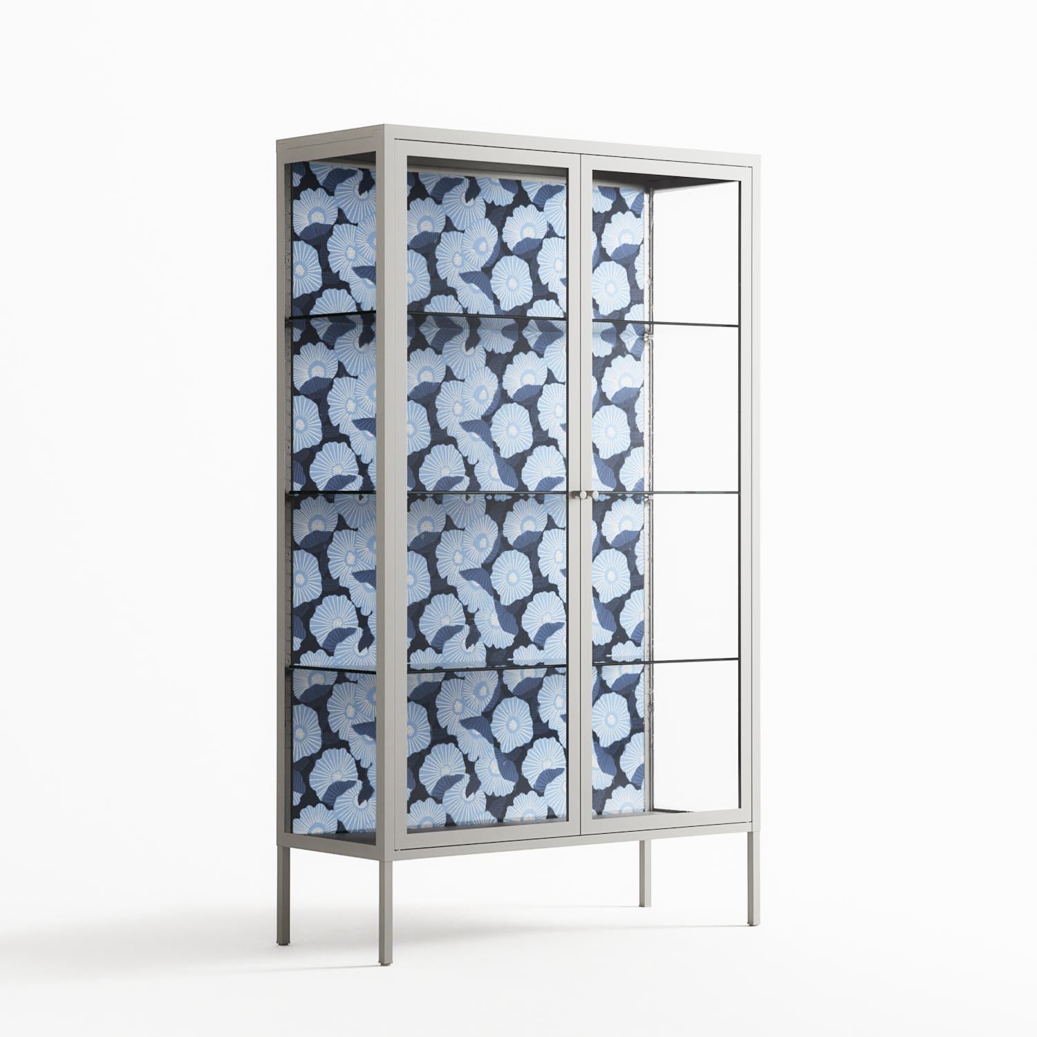 Blue Poppy 2 - Cabinet - Katie O’Shea - Chalk - Clear glass