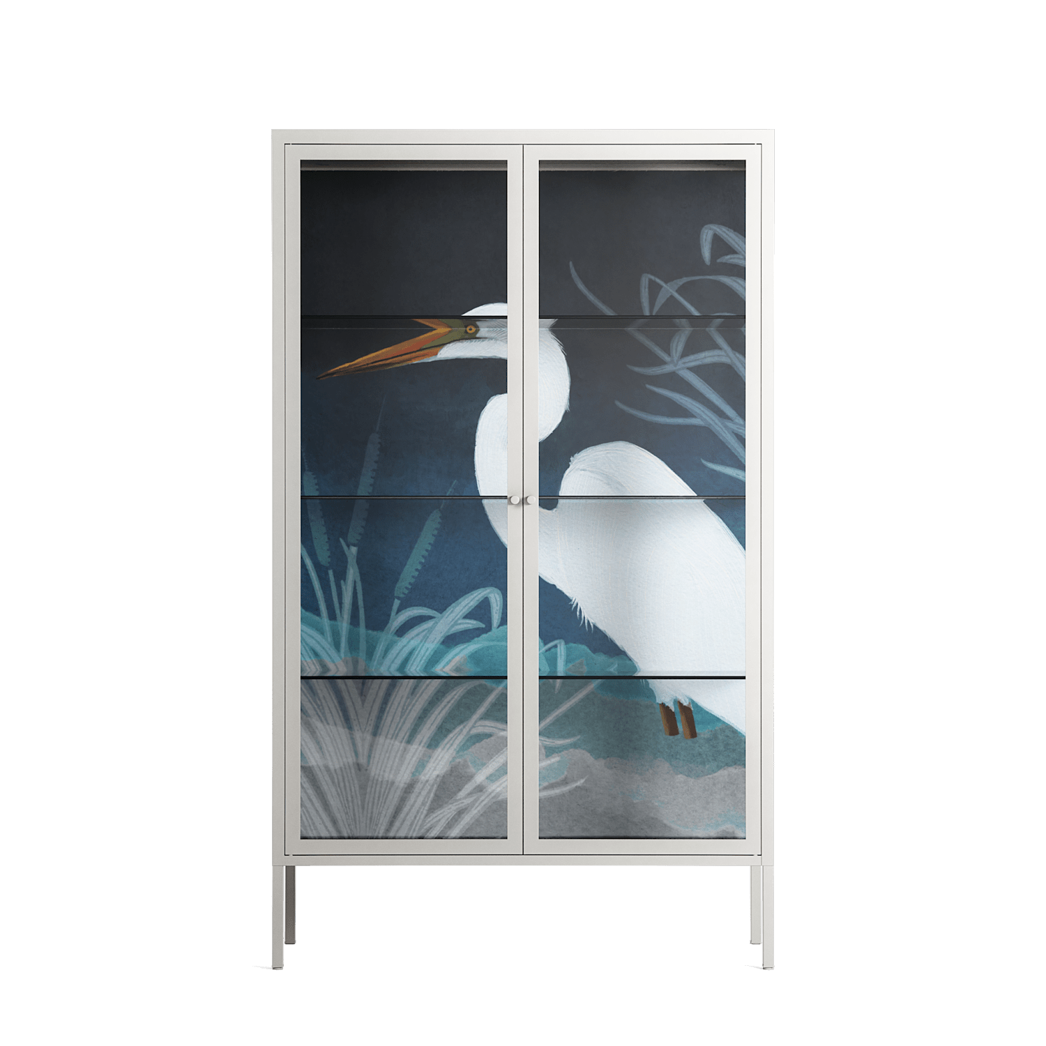 Egret - Cabinet - Katie O’Shea - Chalk - Clear glass