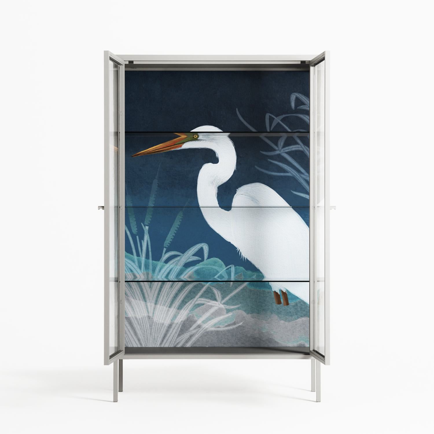Egret - Cabinet - Katie O’Shea - Chalk - Clear glass