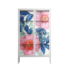 Pink Anemones - Cabinet - Katie O’Shea - Chalk - Clear glass