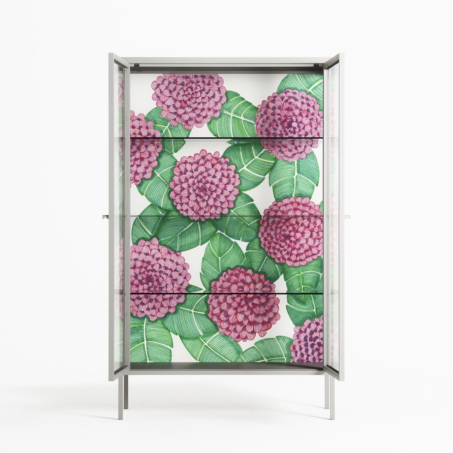 Pink Floras - Cabinet - Katie O’Shea - Chalk - Clear glass