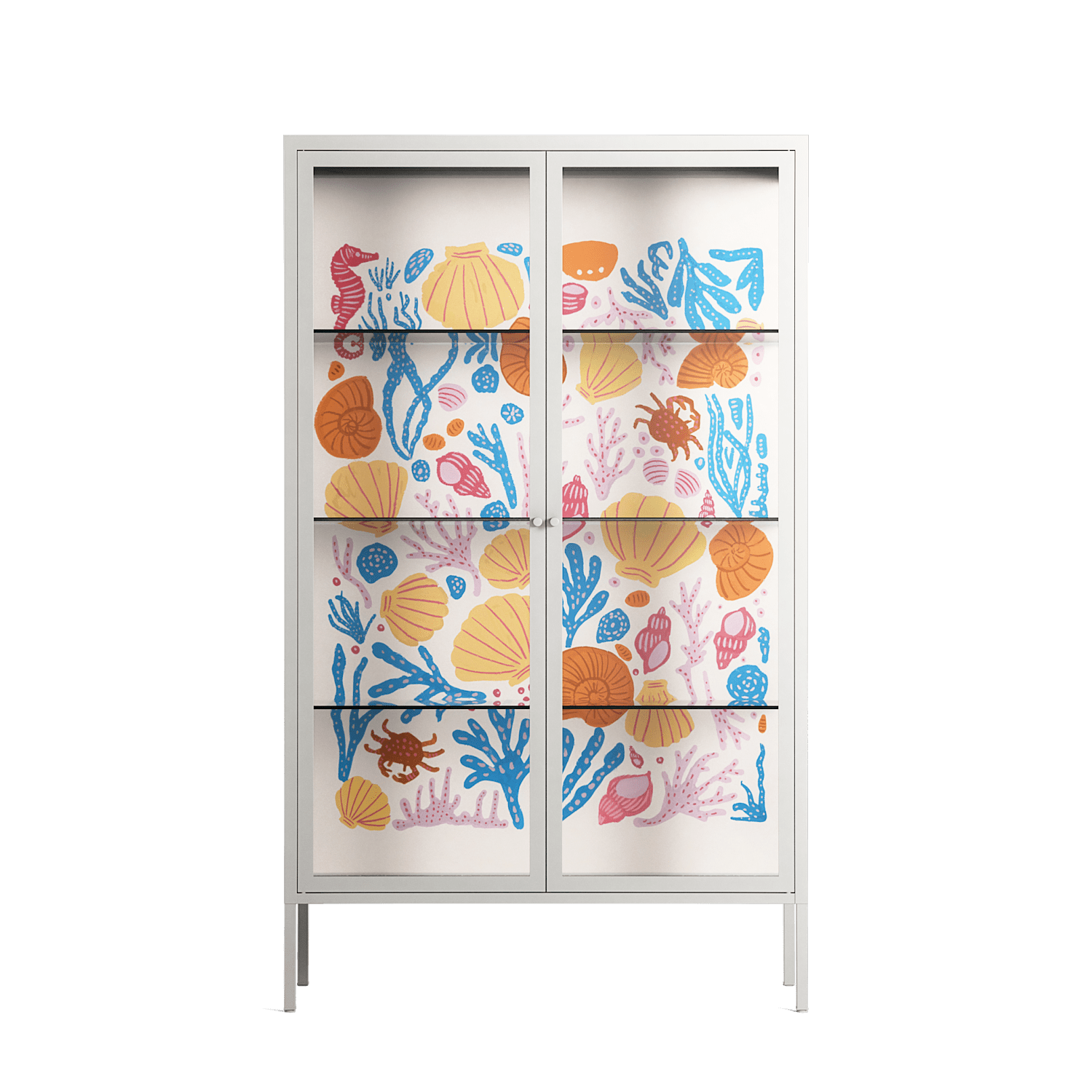 Sea Critters - Cabinet - Katie O’Shea - Chalk - Clear glass