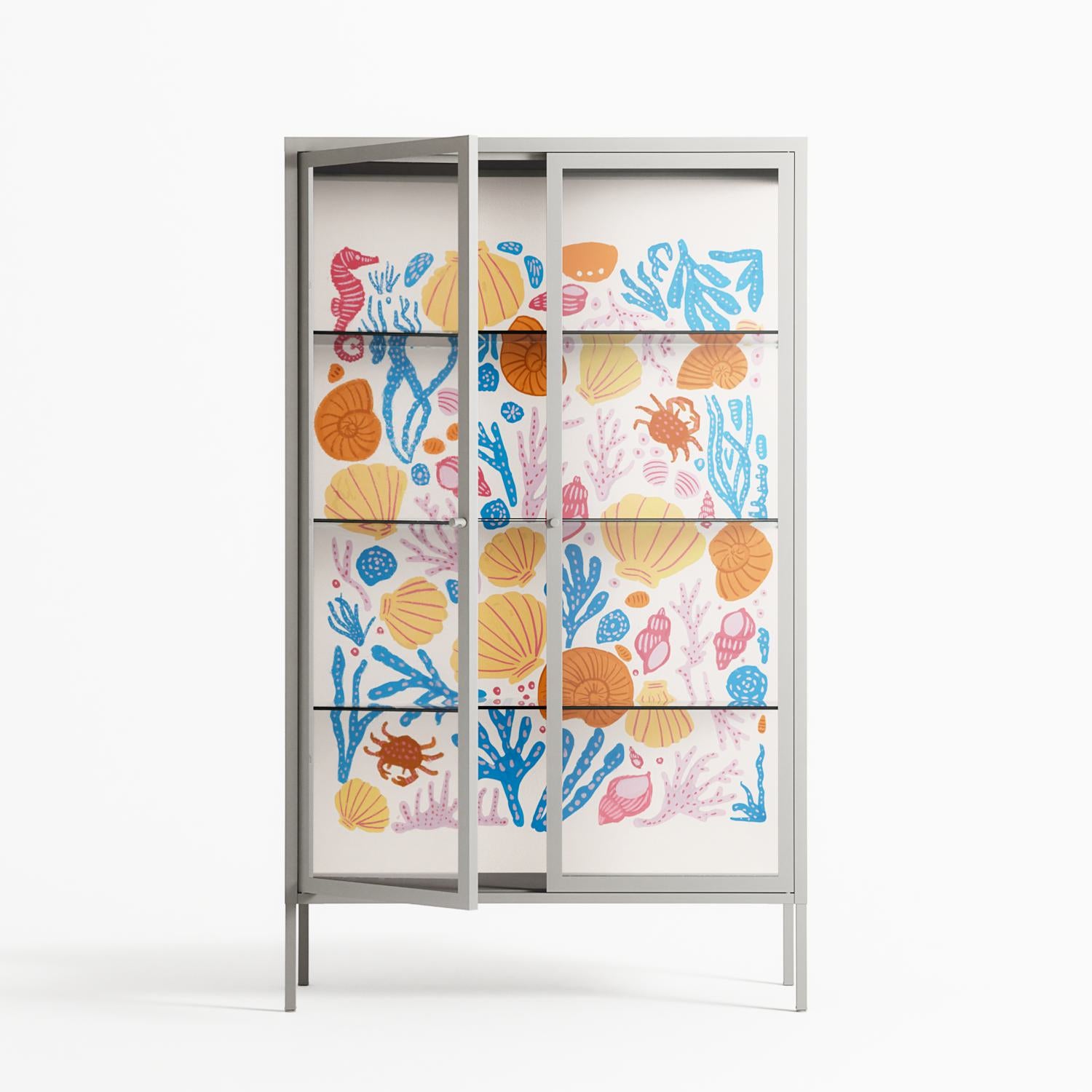 Sea Critters - Cabinet - Katie O’Shea - Chalk - Clear glass