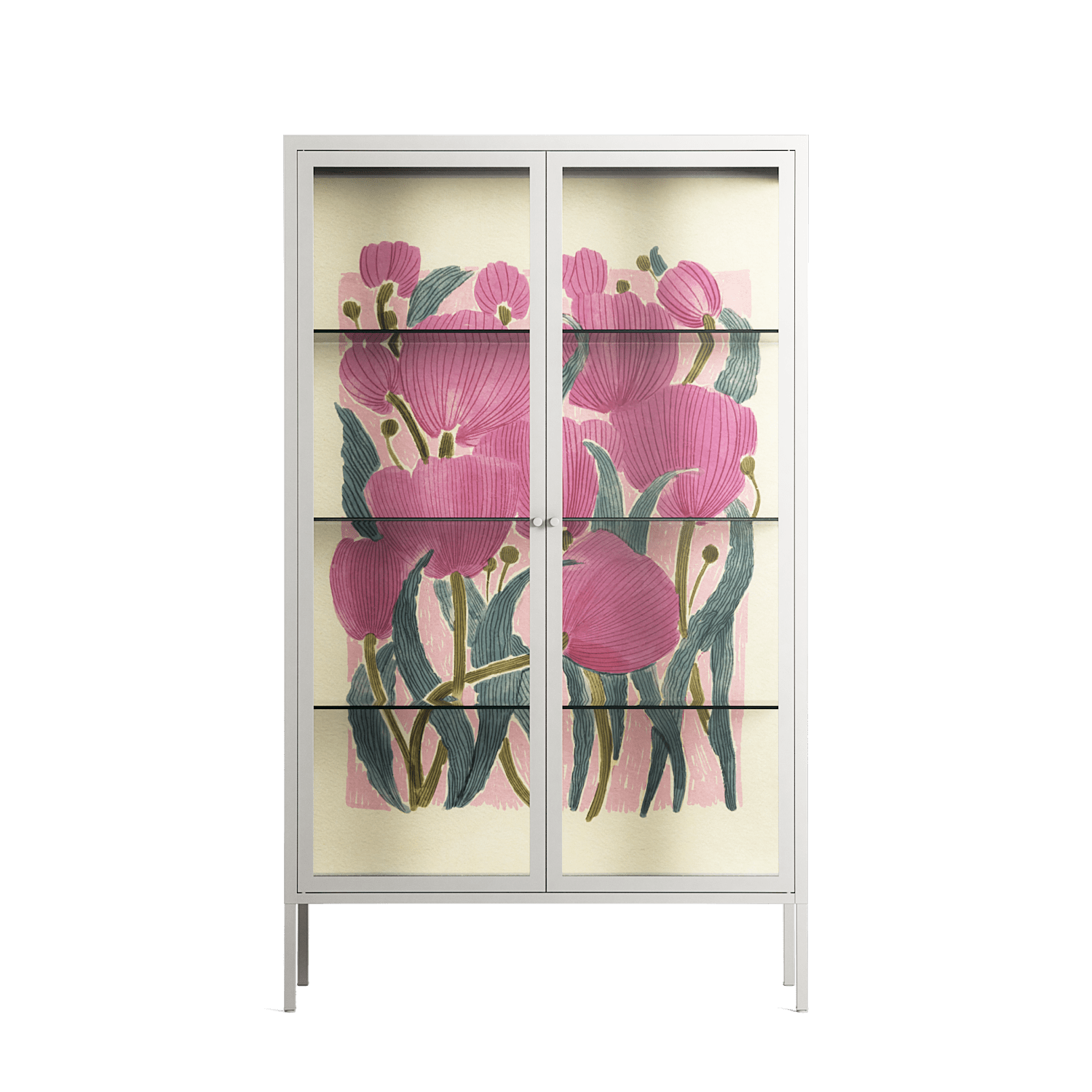 Tulips - Cabinet - Katie O’Shea - Chalk - Clear glass