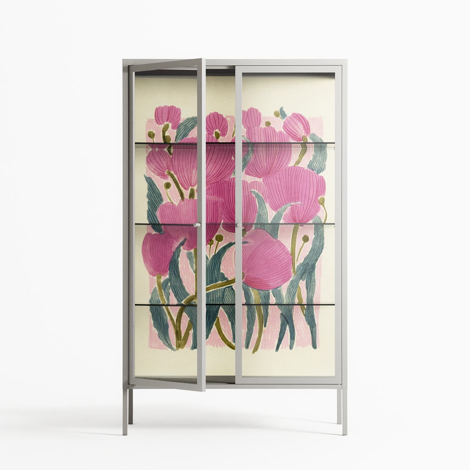 Tulips - Cabinet - Katie O’Shea - Chalk - Clear glass
