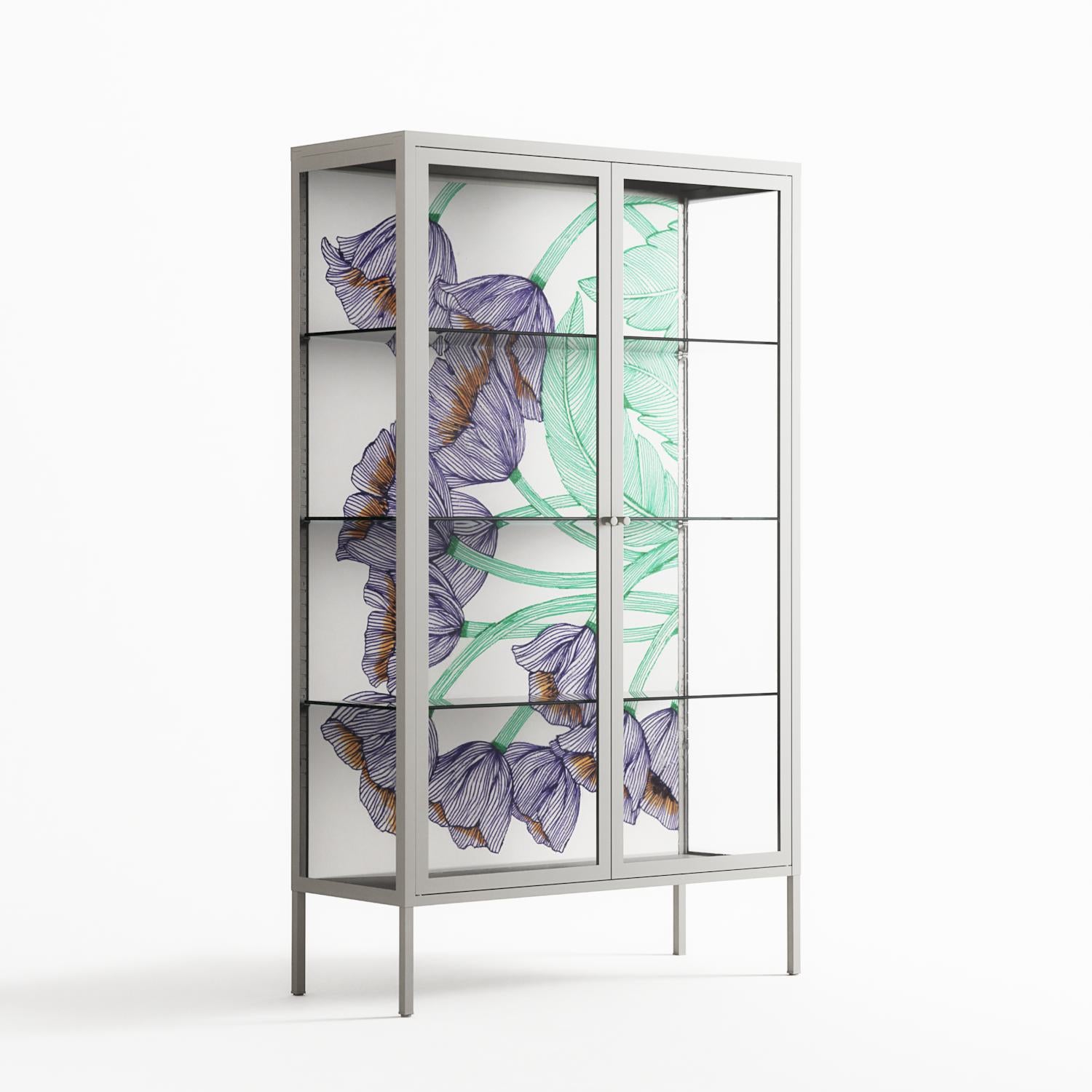 Tulips Purple - Cabinet - Katie O’Shea - Chalk - Clear glass