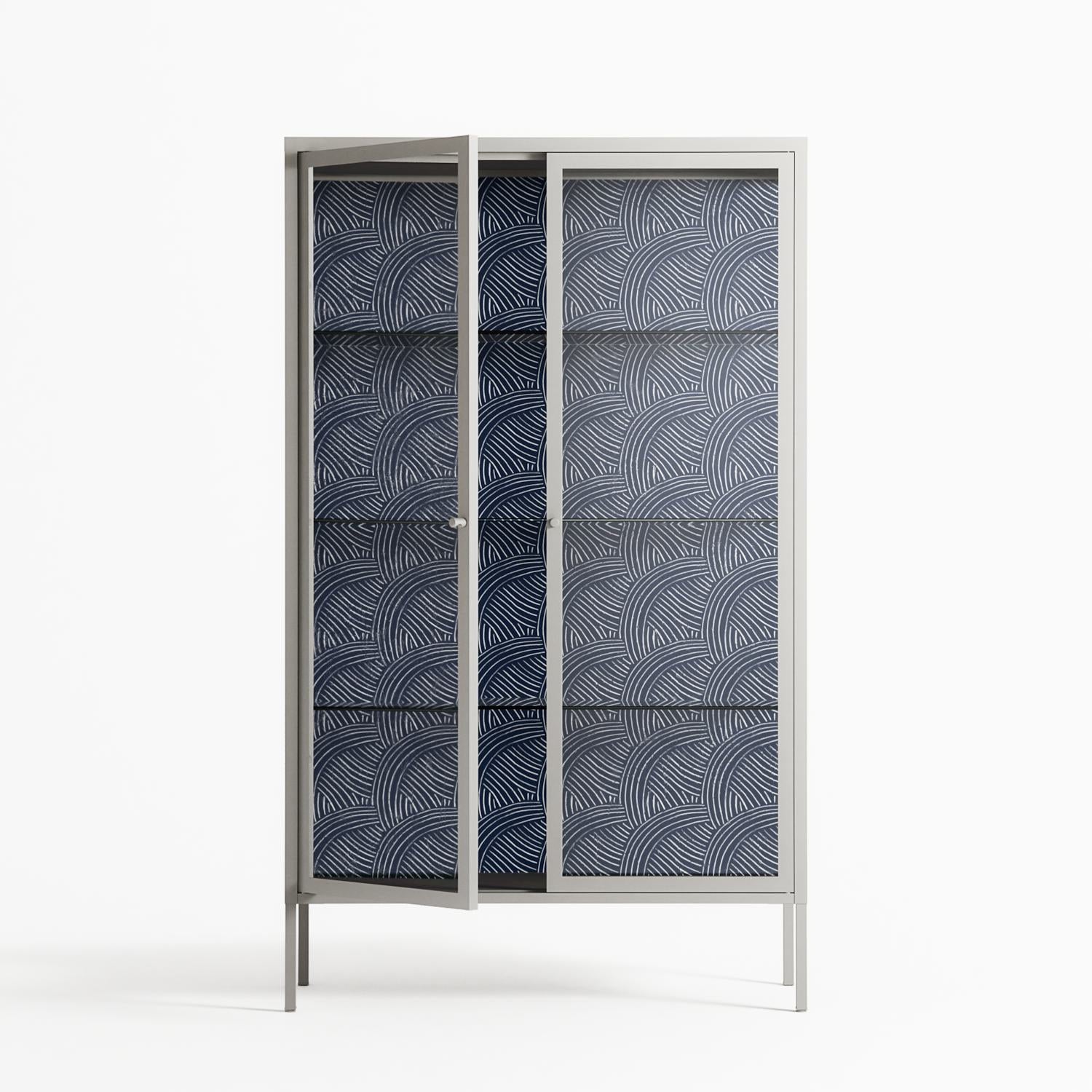 Basket Weave - Cabinet - Katie O’Shea - Chalk - Clear glass