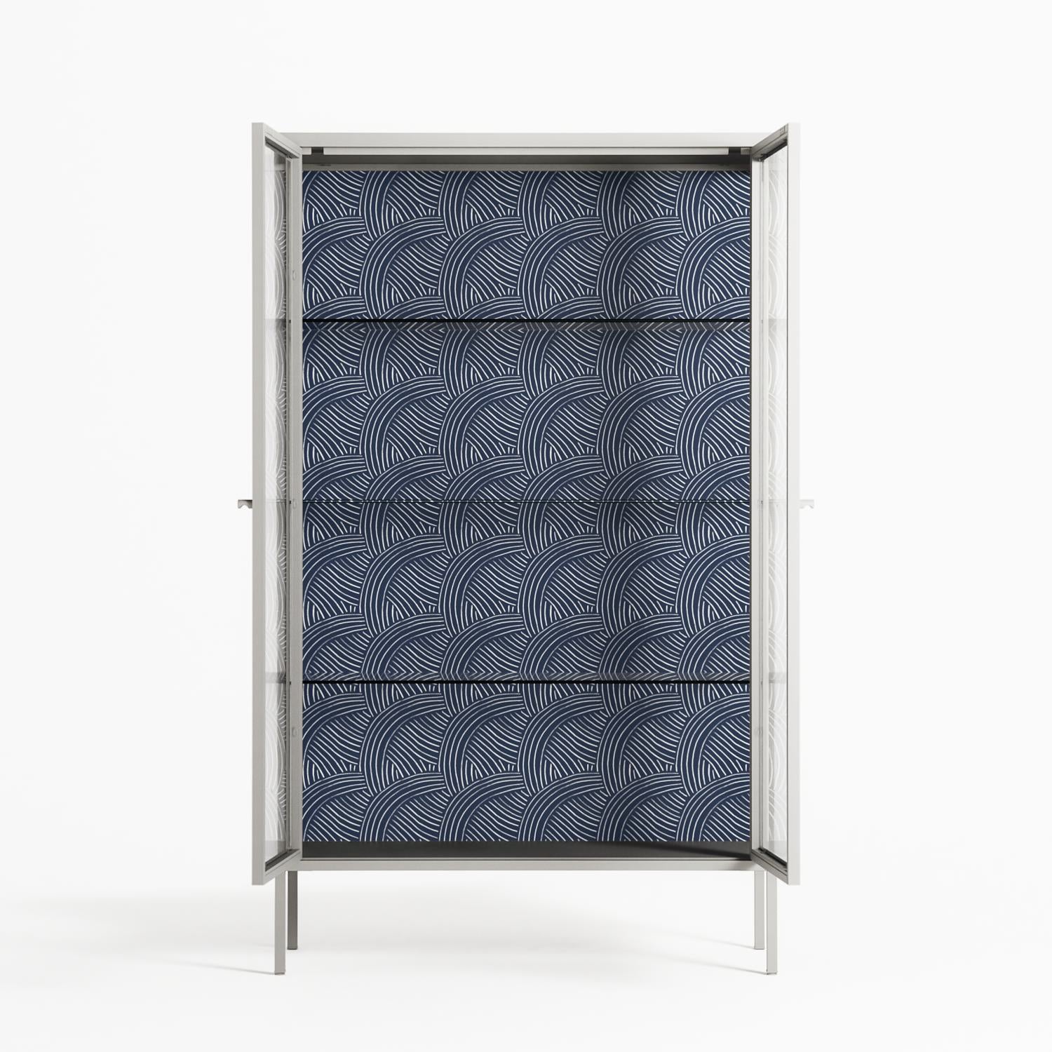 Basket Weave - Cabinet - Katie O’Shea - Chalk - Clear glass