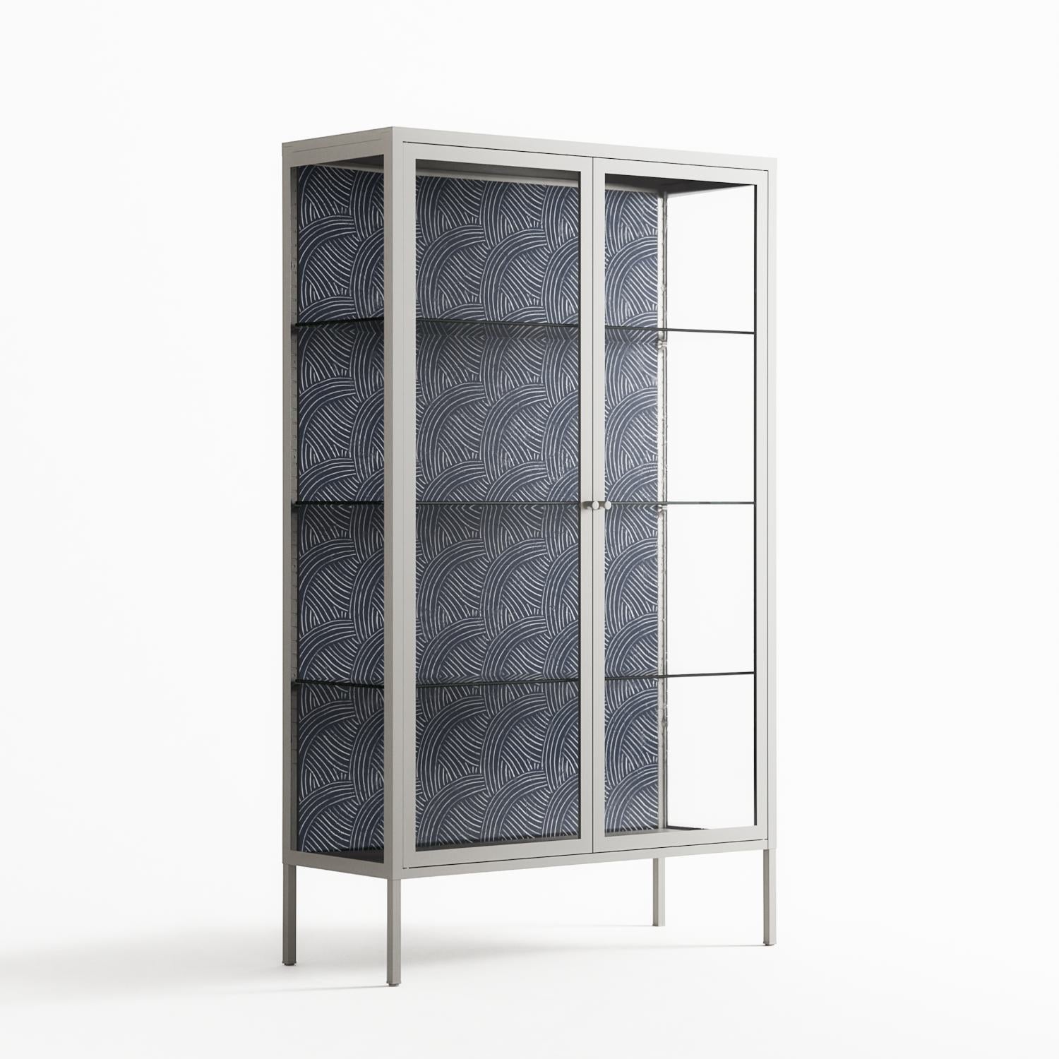 Basket Weave - Cabinet - Katie O’Shea - Chalk - Clear glass