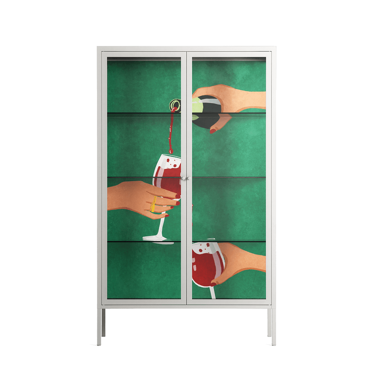 Cheers Girls - Cabinet - Raissa Oltmanns - Chalk - Clear glass