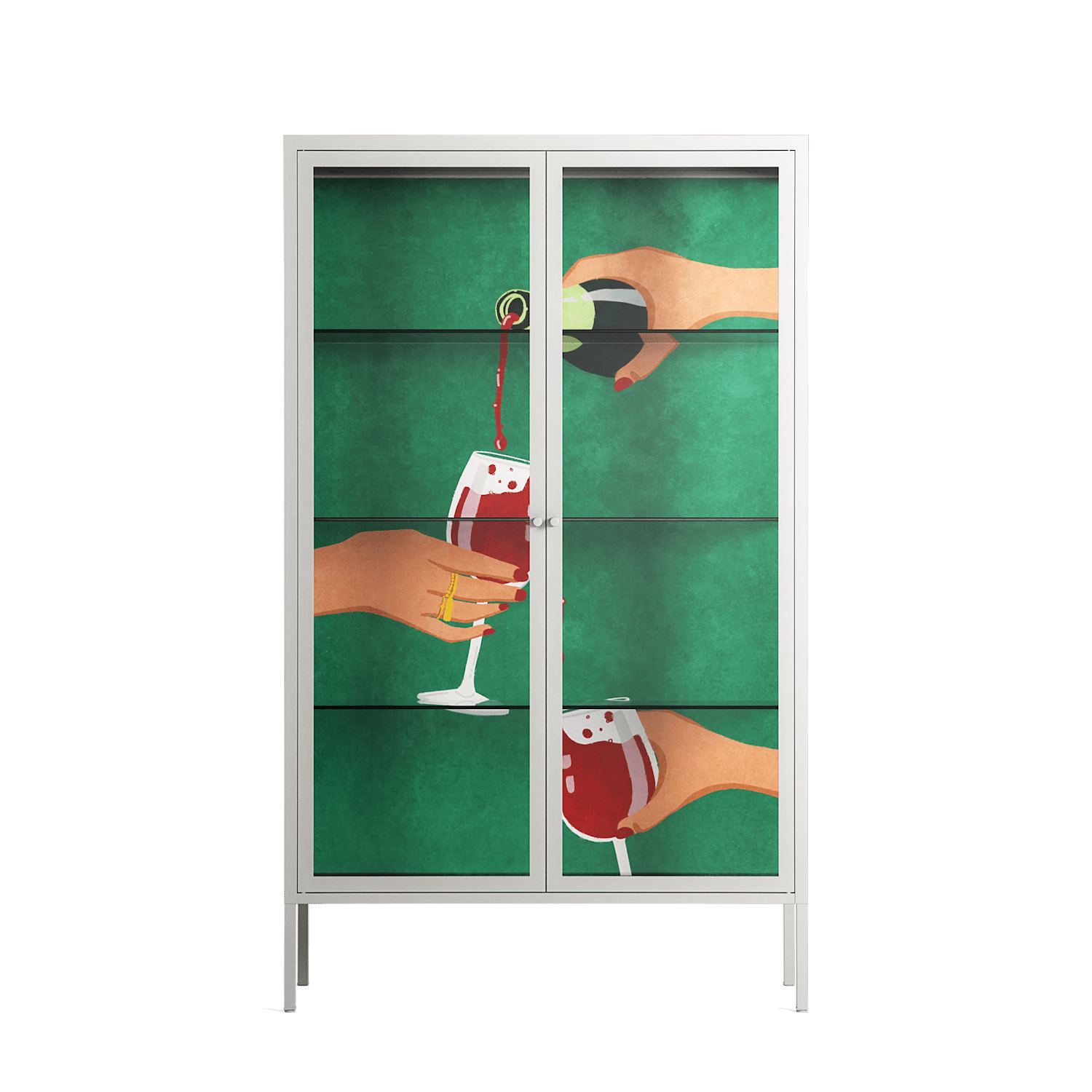 Cheers Girls - Cabinet - Raissa Oltmanns - Chalk - Clear glass