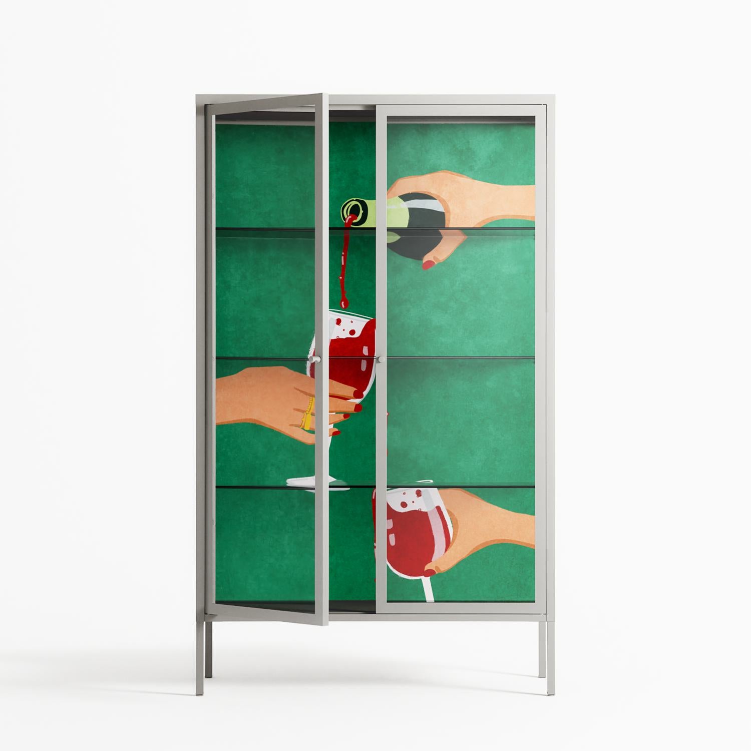 Cheers Girls - Cabinet - Raissa Oltmanns - Chalk - Clear glass