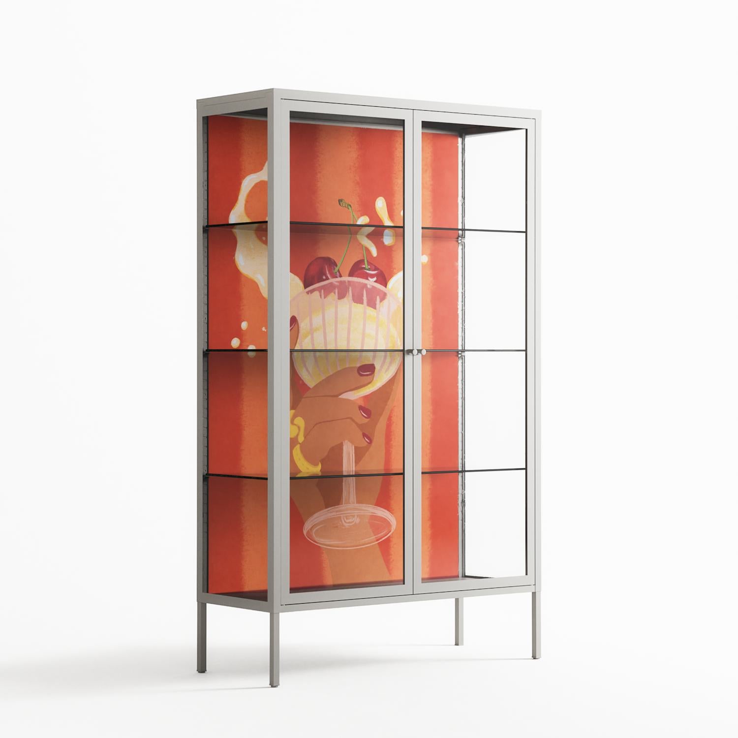 Drink And Cherries - Cabinet - Raissa Oltmanns - Chalk - Clear glass