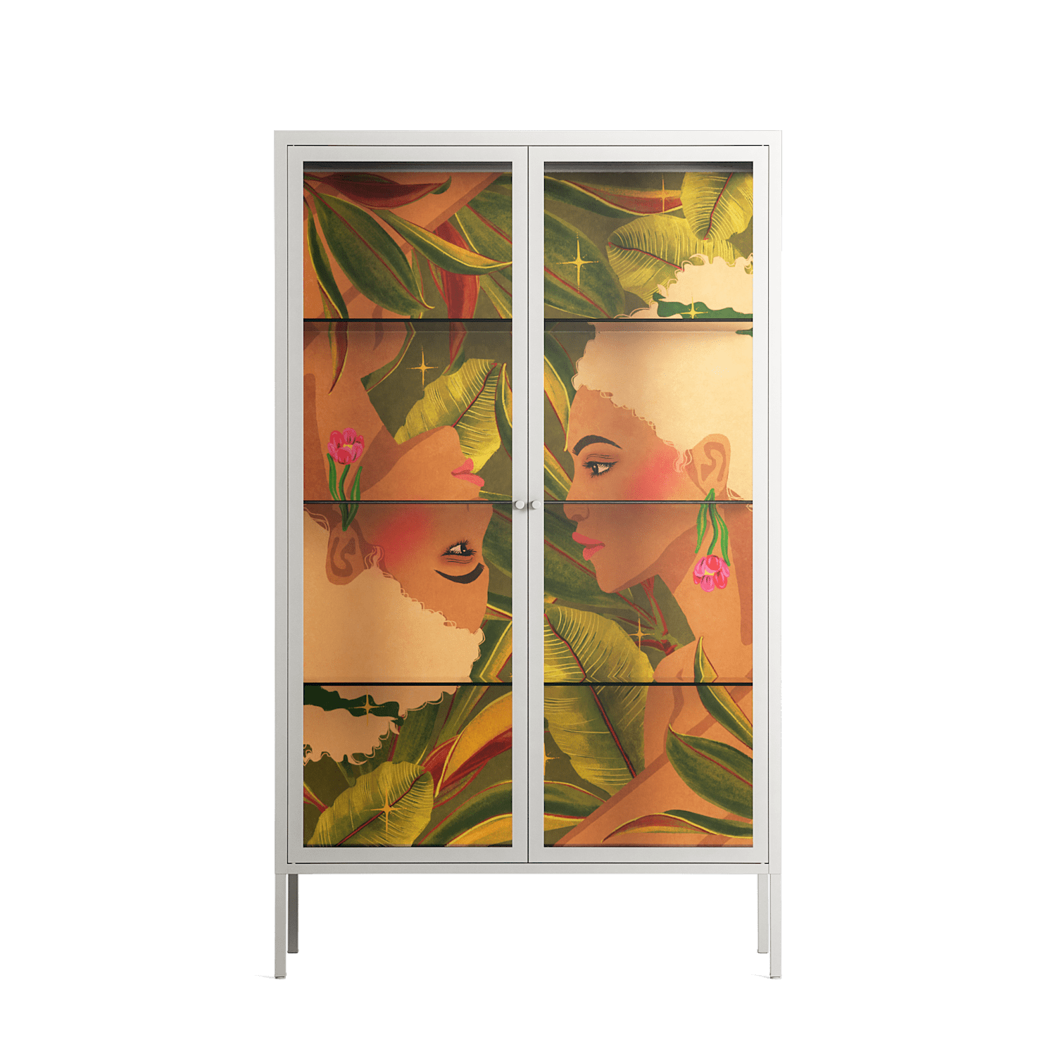 Twins - Cabinet - Raissa Oltmanns - Chalk - Clear glass