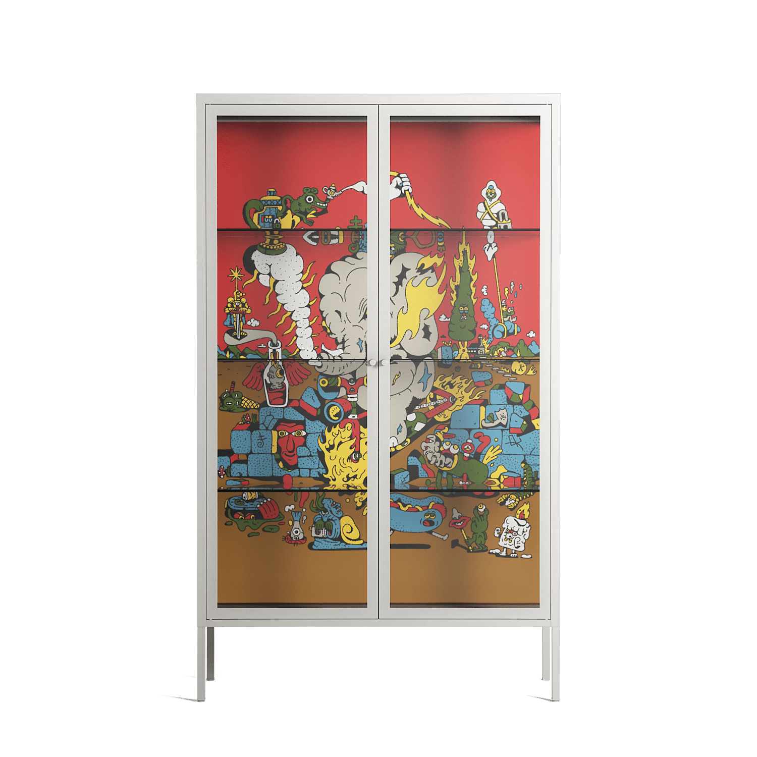 Ganesha - Cabinet - Cezar Berje - Chalk - Clear glass