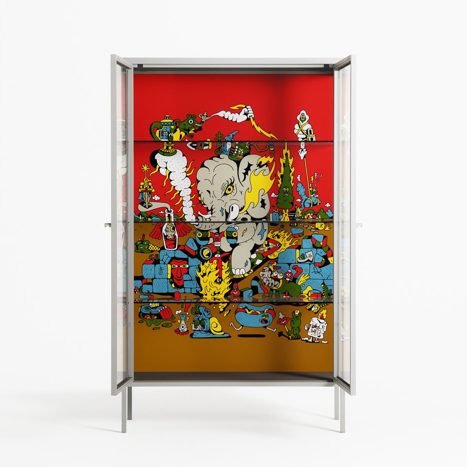 Ganesha - Cabinet - Cezar Berje - Chalk - Clear glass