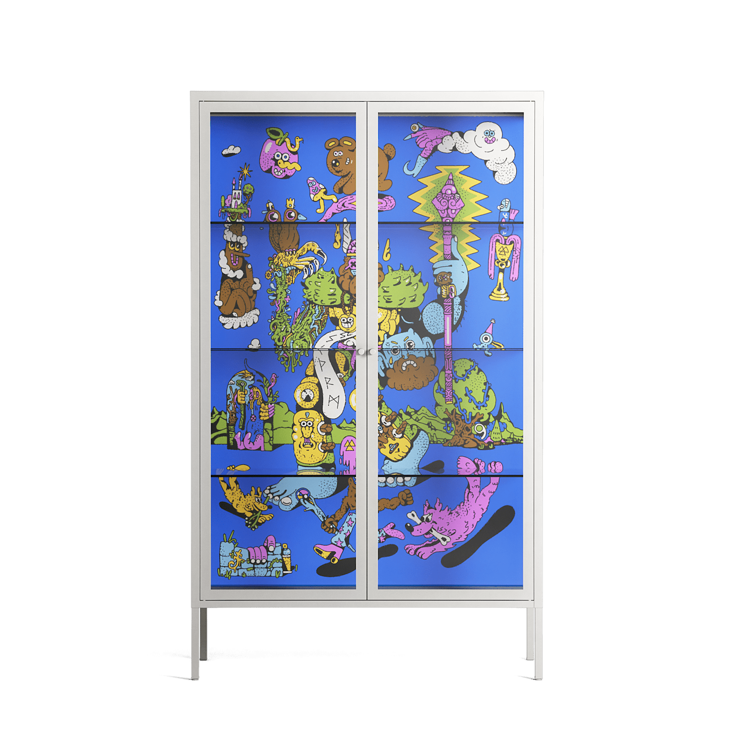 Odin - Cabinet - Cezar Berje - Chalk - Clear glass