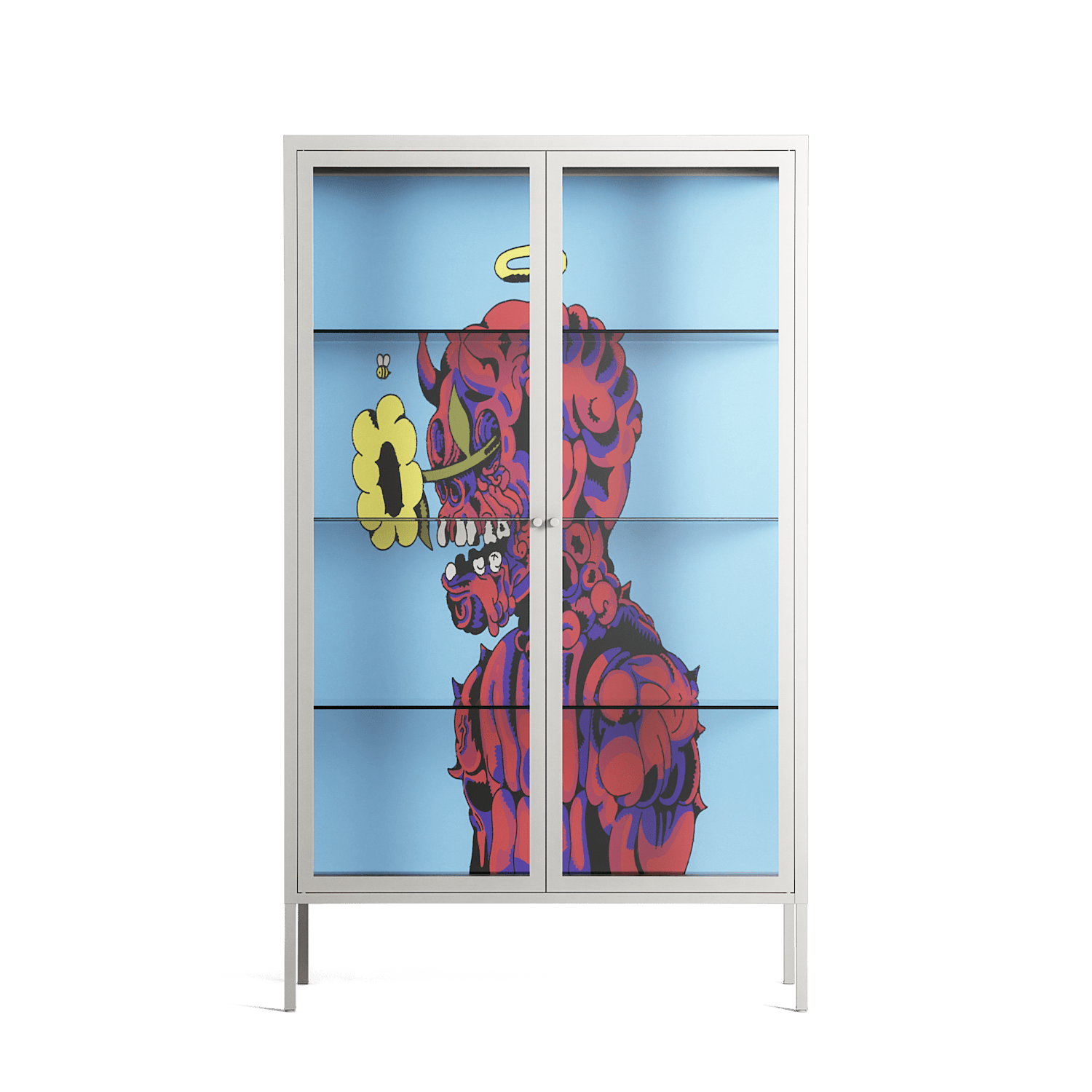 Flower - Cabinet - Cezar Berje - Chalk - Clear glass