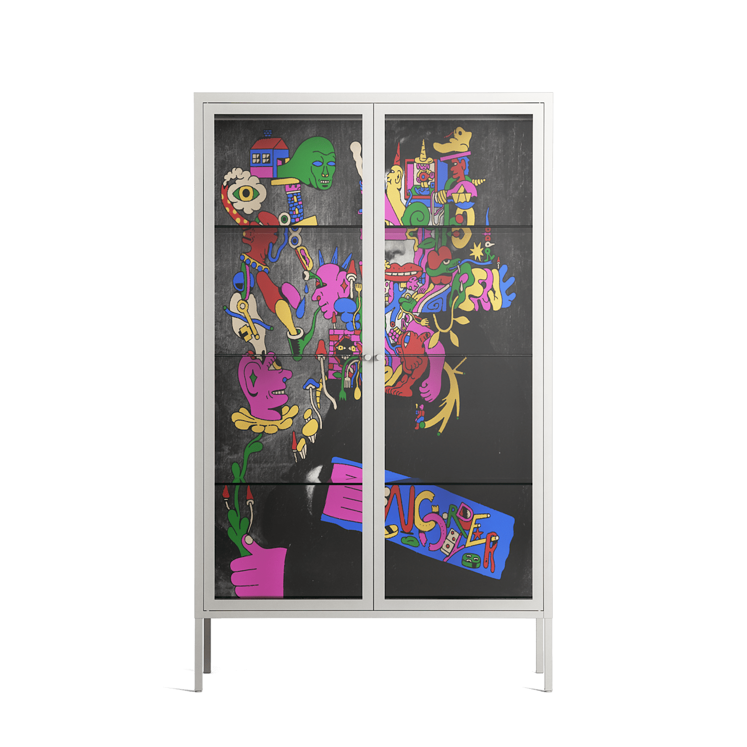 Gentleman - Cabinet - Cezar Berje - Chalk - Clear glass