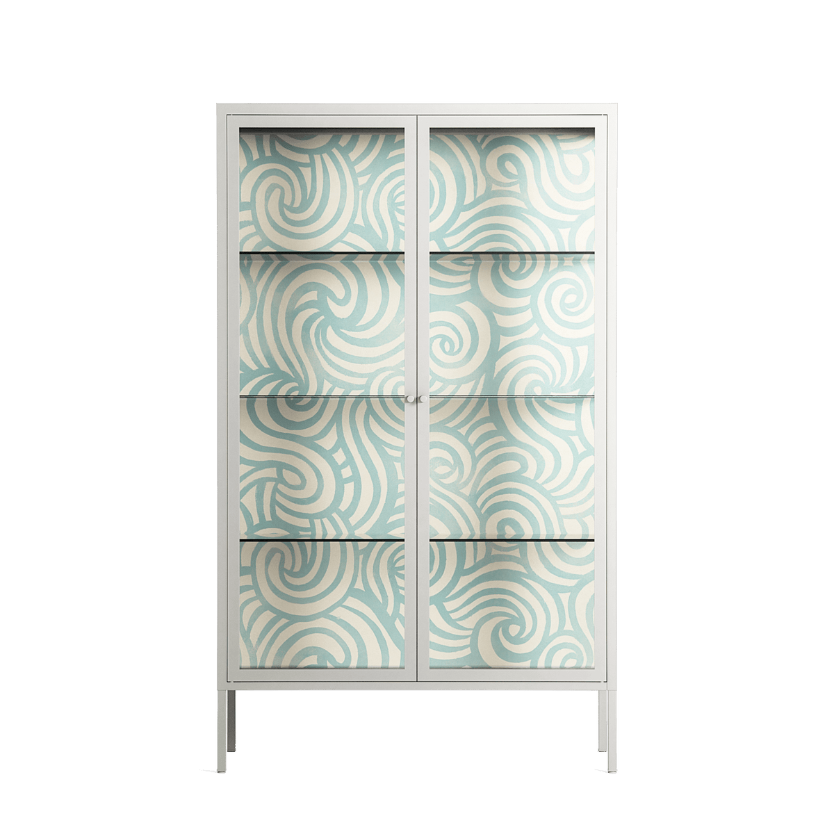 Epic Swirl - Cabinet - Amy Suther - Chalk - Clear glass