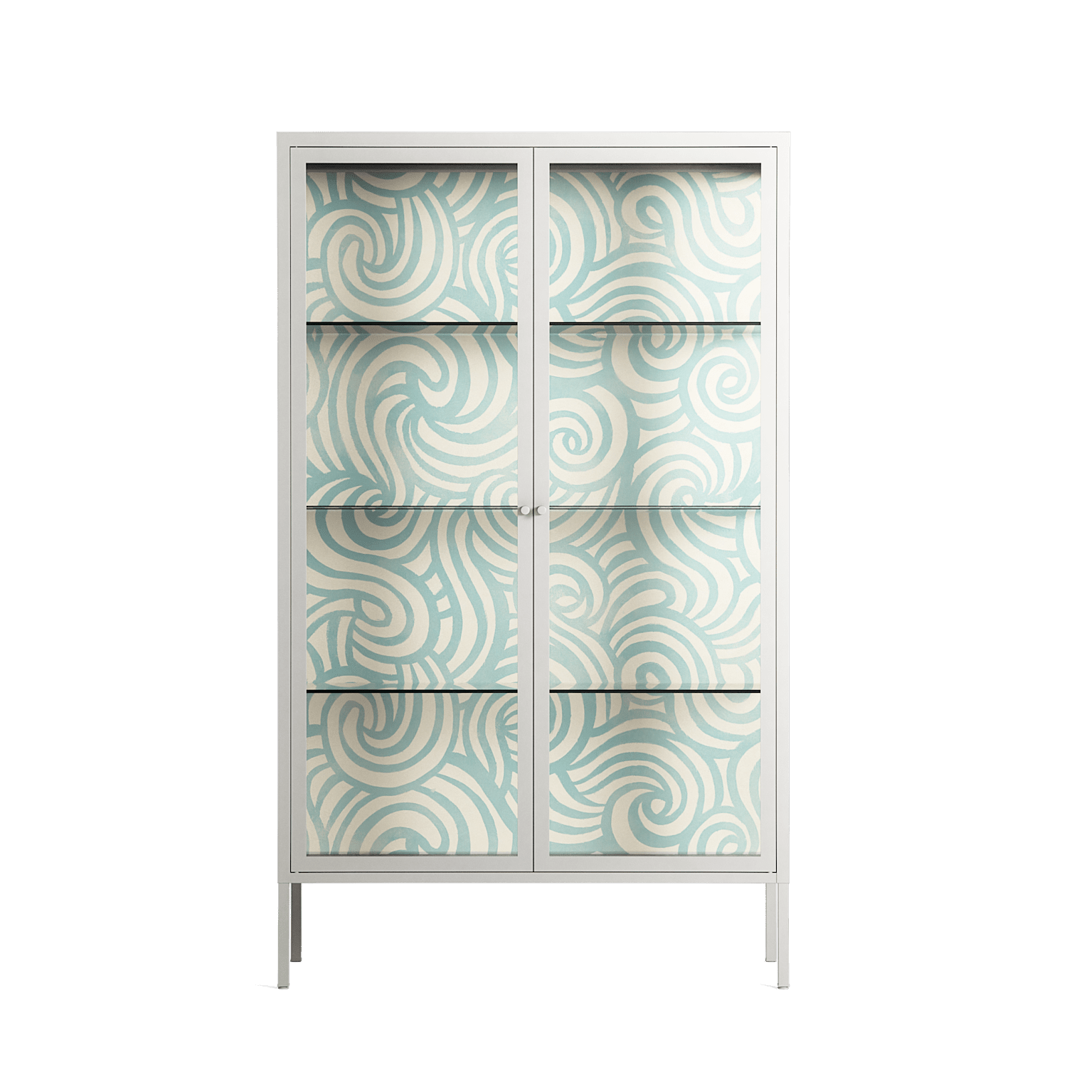 Epic Swirl - Cabinet - Amy Suther - Chalk - Clear glass