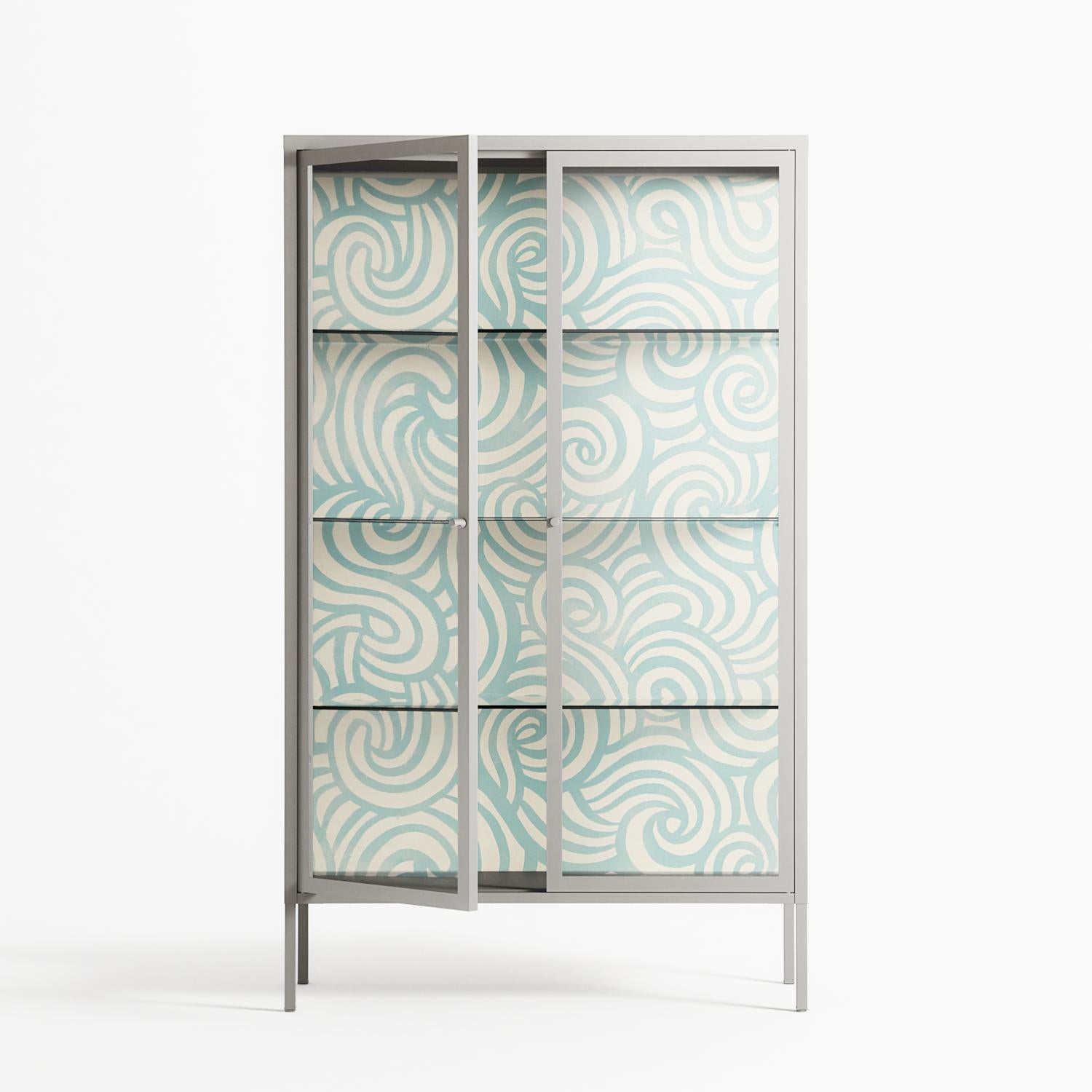 Epic Swirl - Cabinet - Amy Suther - Chalk - Clear glass