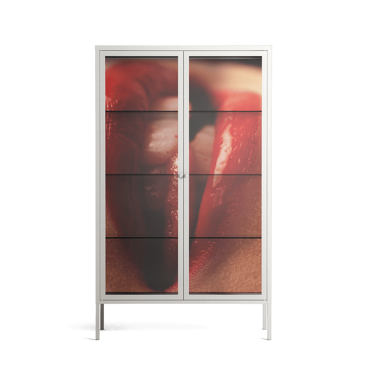Red 2 - Cabinet - Nadia Ryder - Chalk - Clear glass