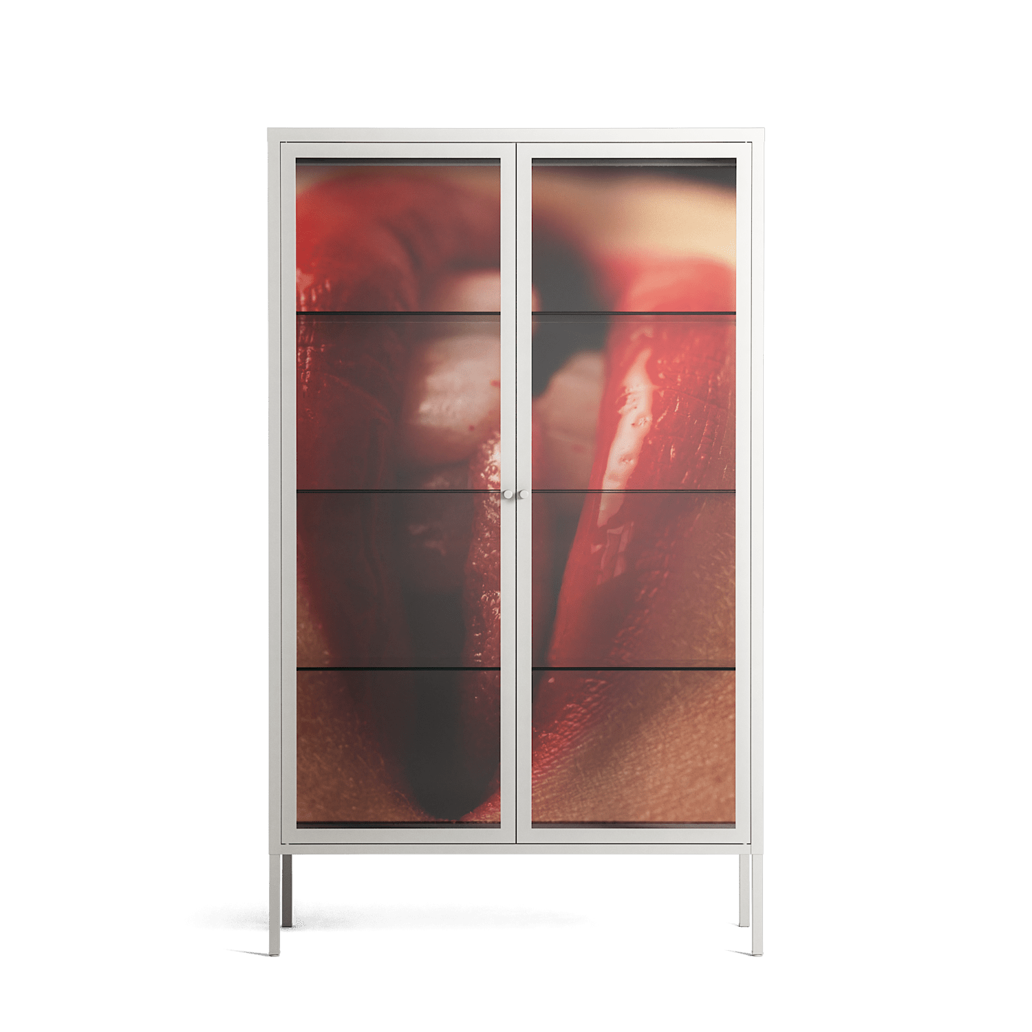 Red 2 - Cabinet - Nadia Ryder - Chalk - Clear glass