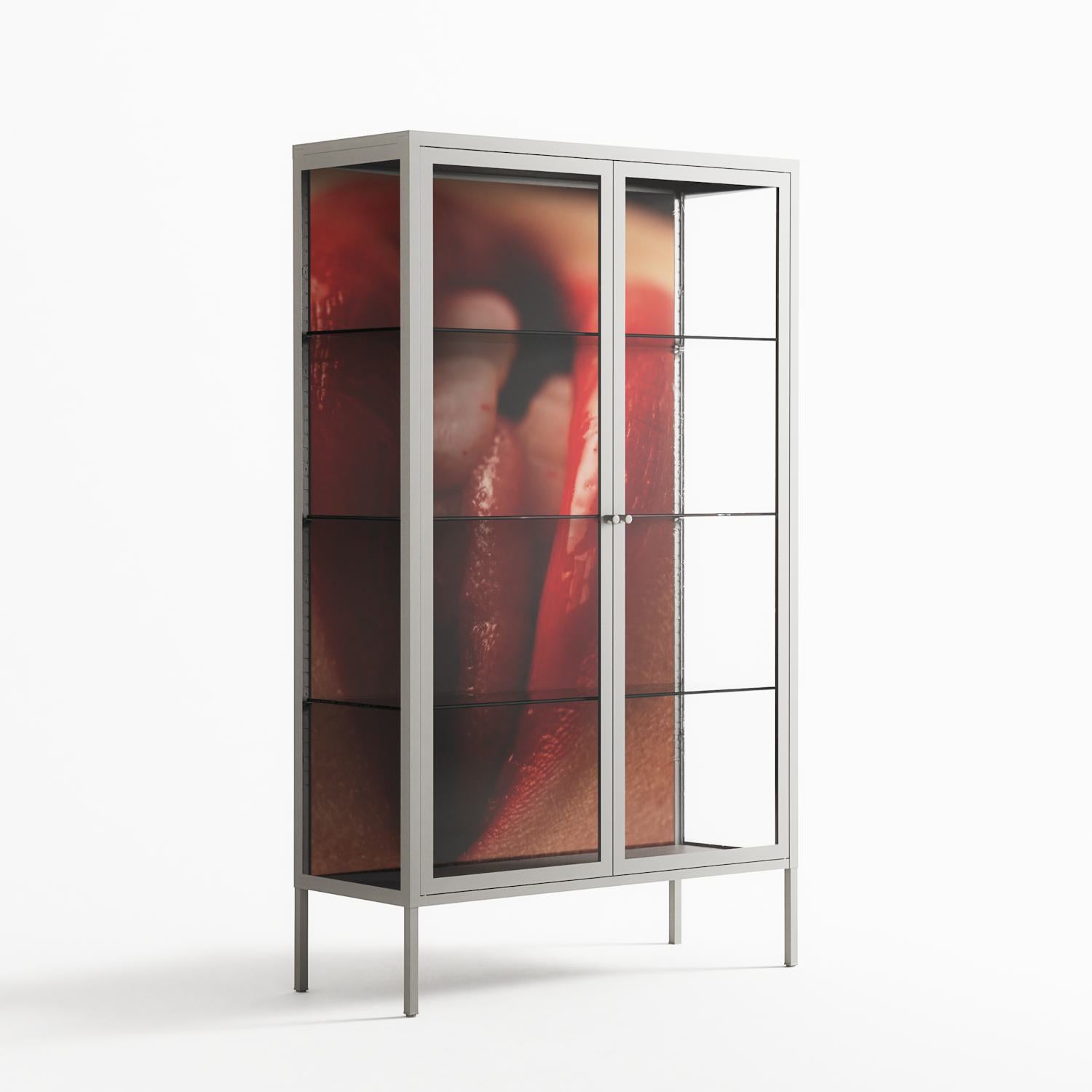 Red 2 - Cabinet - Nadia Ryder - Chalk - Clear glass