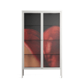 Red 3 - Cabinet - Nadia Ryder - Chalk - Clear glass