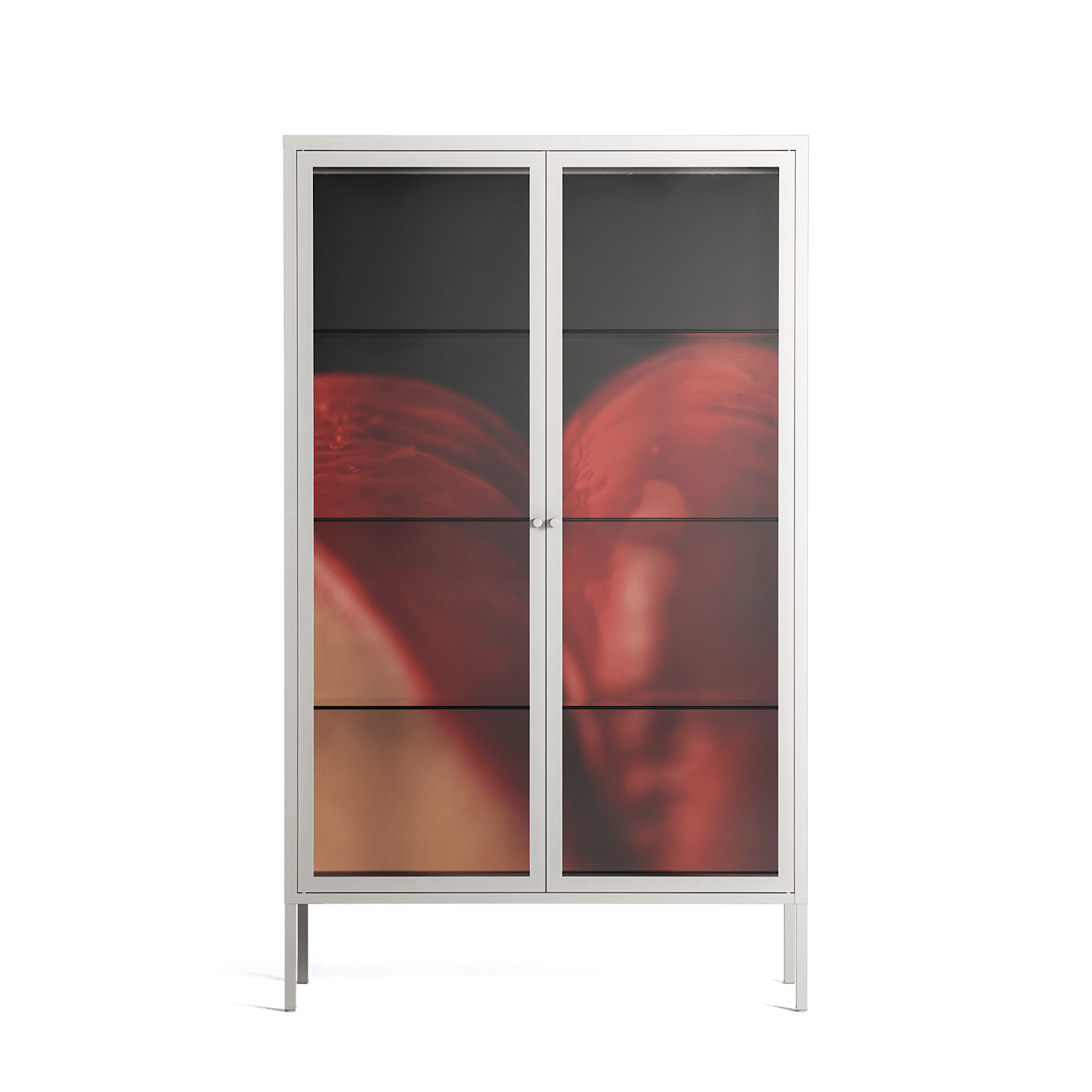 Red 3 - Cabinet - Nadia Ryder - Chalk - Clear glass