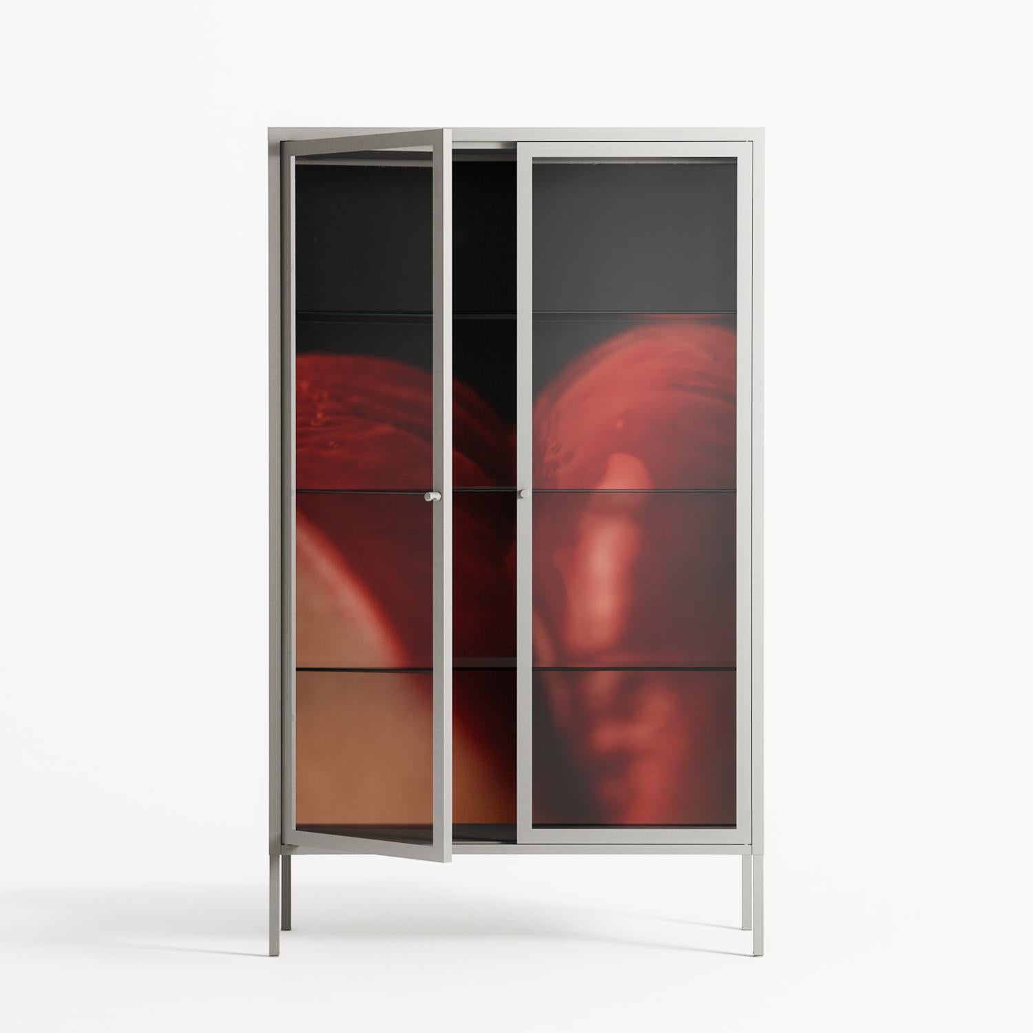 Red 3 - Cabinet - Nadia Ryder - Chalk - Clear glass